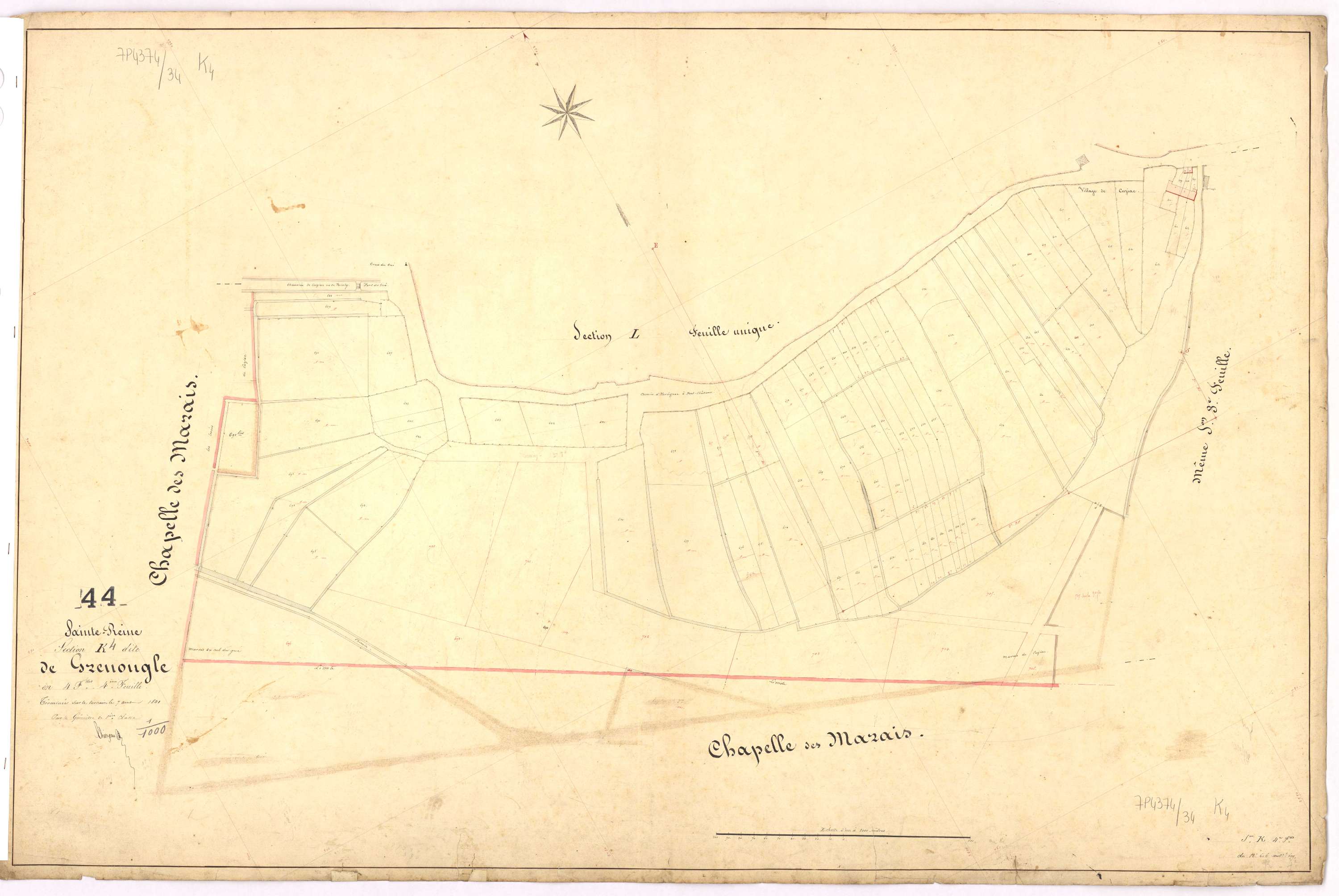 Sainte-Reine-de-Bretagne - Section K4 Grenongle (section de) ; 607-699