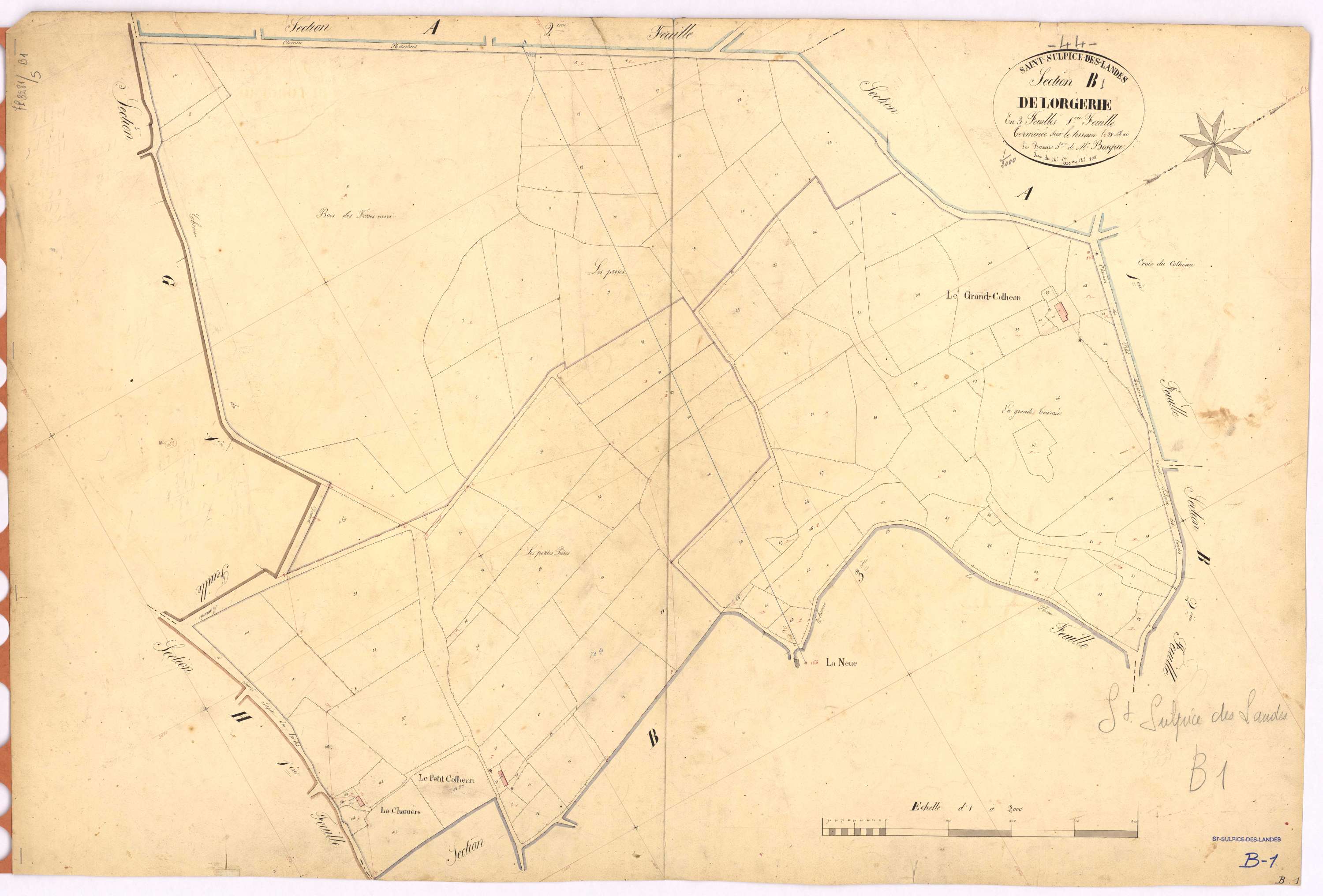 Saint-Sulpice-des-Landes - Section B1 Orgerie (section de l') ; 1-108
