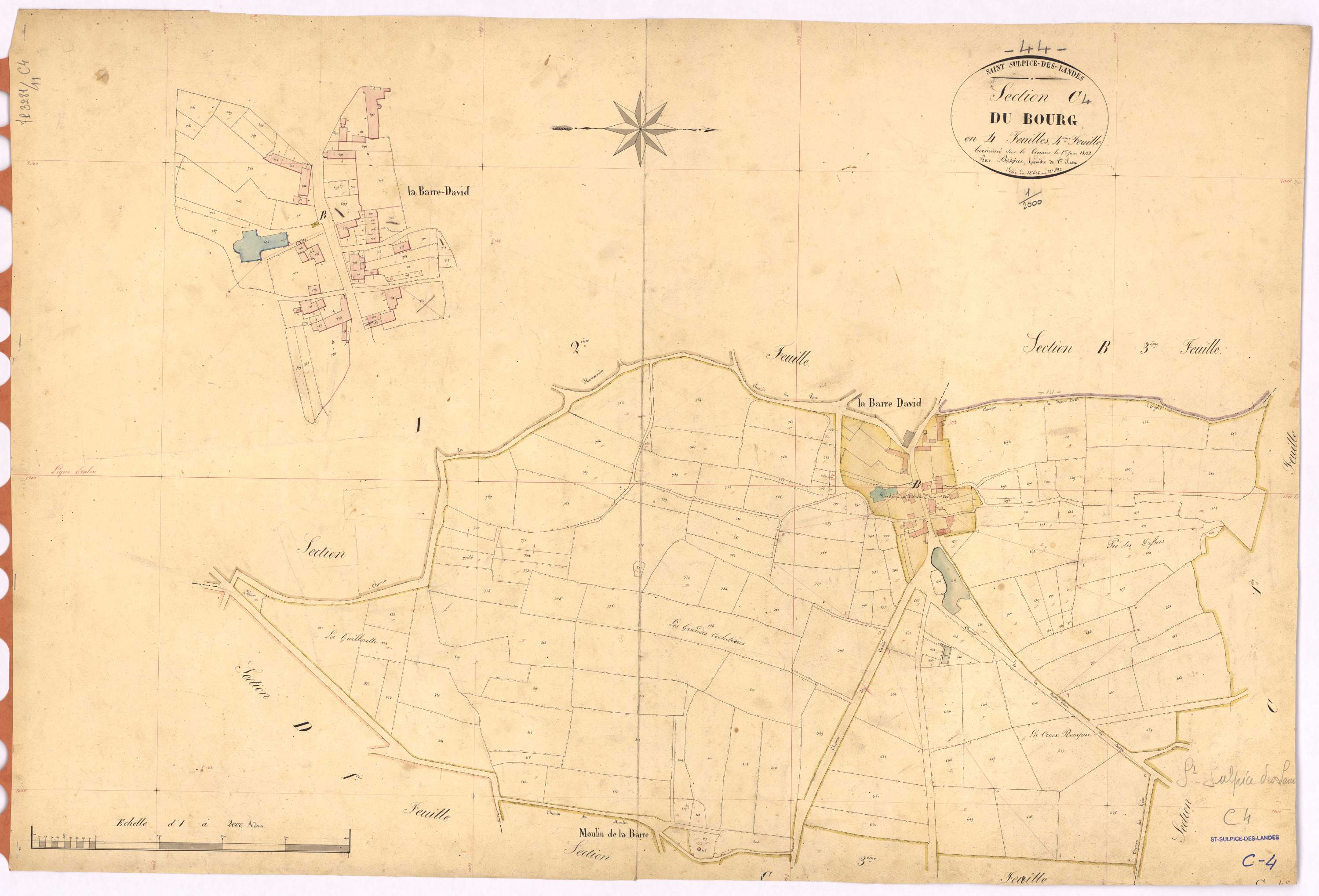 Saint-Sulpice-des-Landes - Section C4 Bourg (section du) ; 636-827
