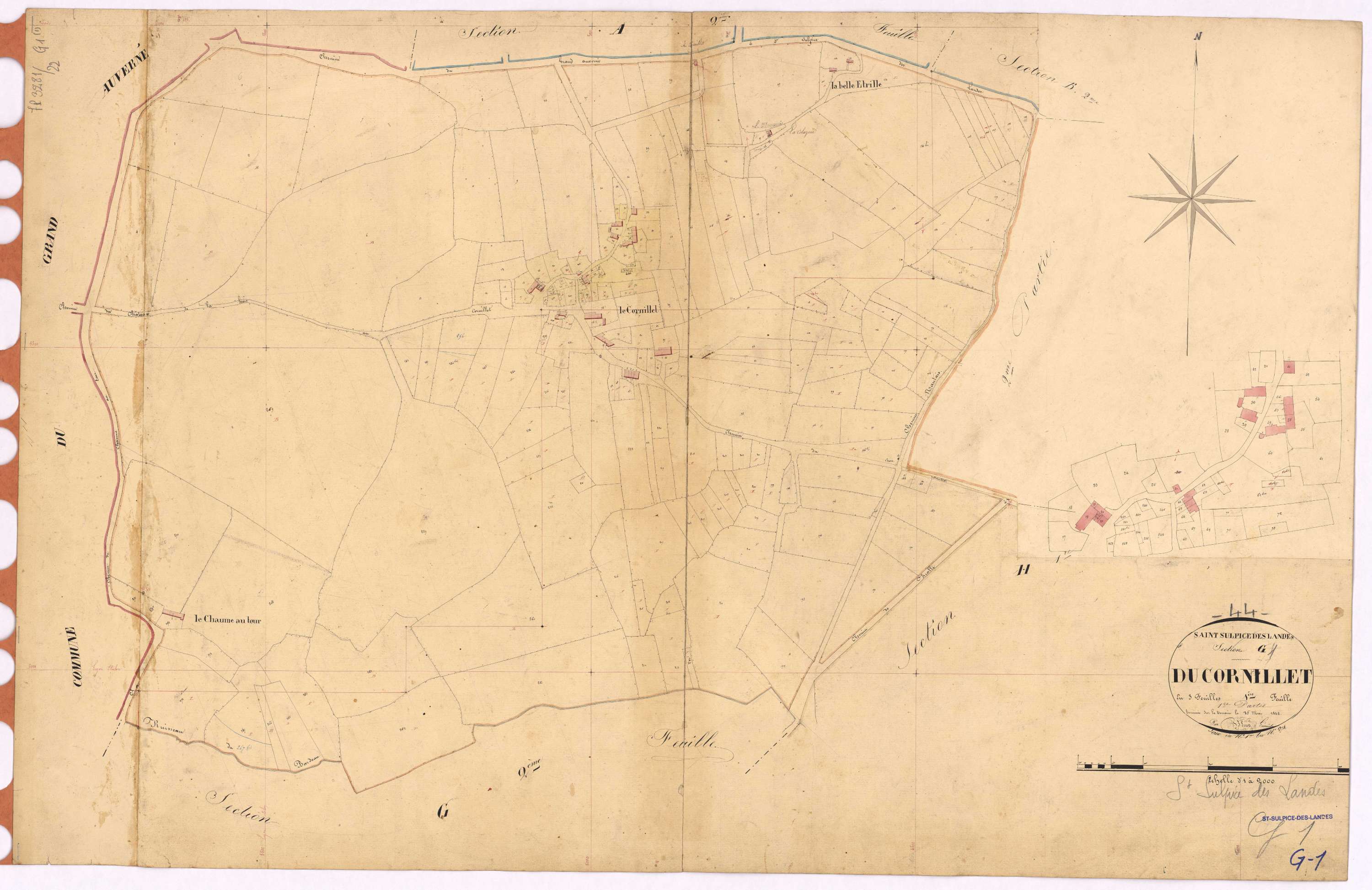 Saint-Sulpice-des-Landes - Section G1 Cornillet (section du) ; 1-274