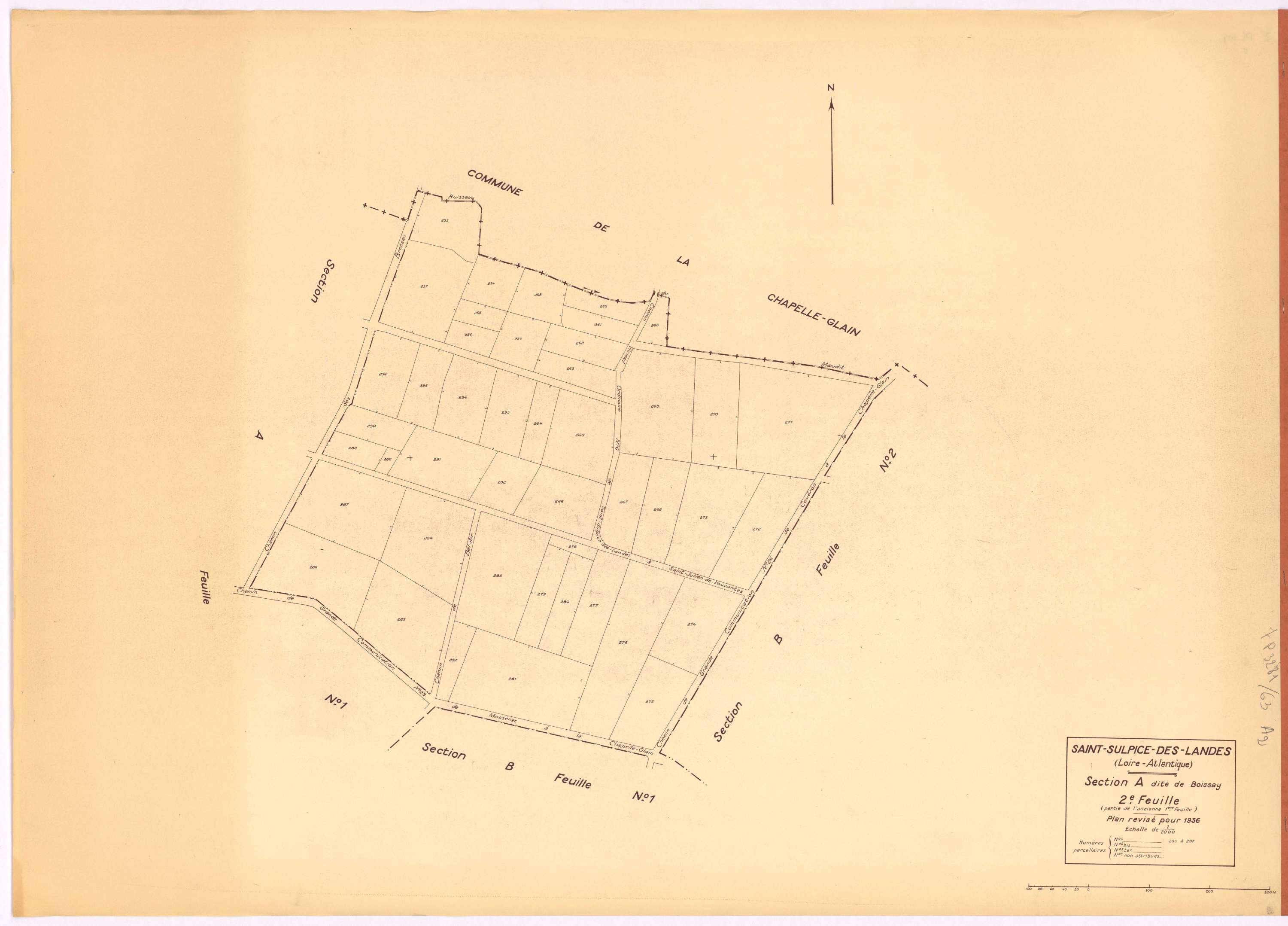 Saint-Sulpice-des-Landes - Section A2 Boissay (section de) ; 253-297
