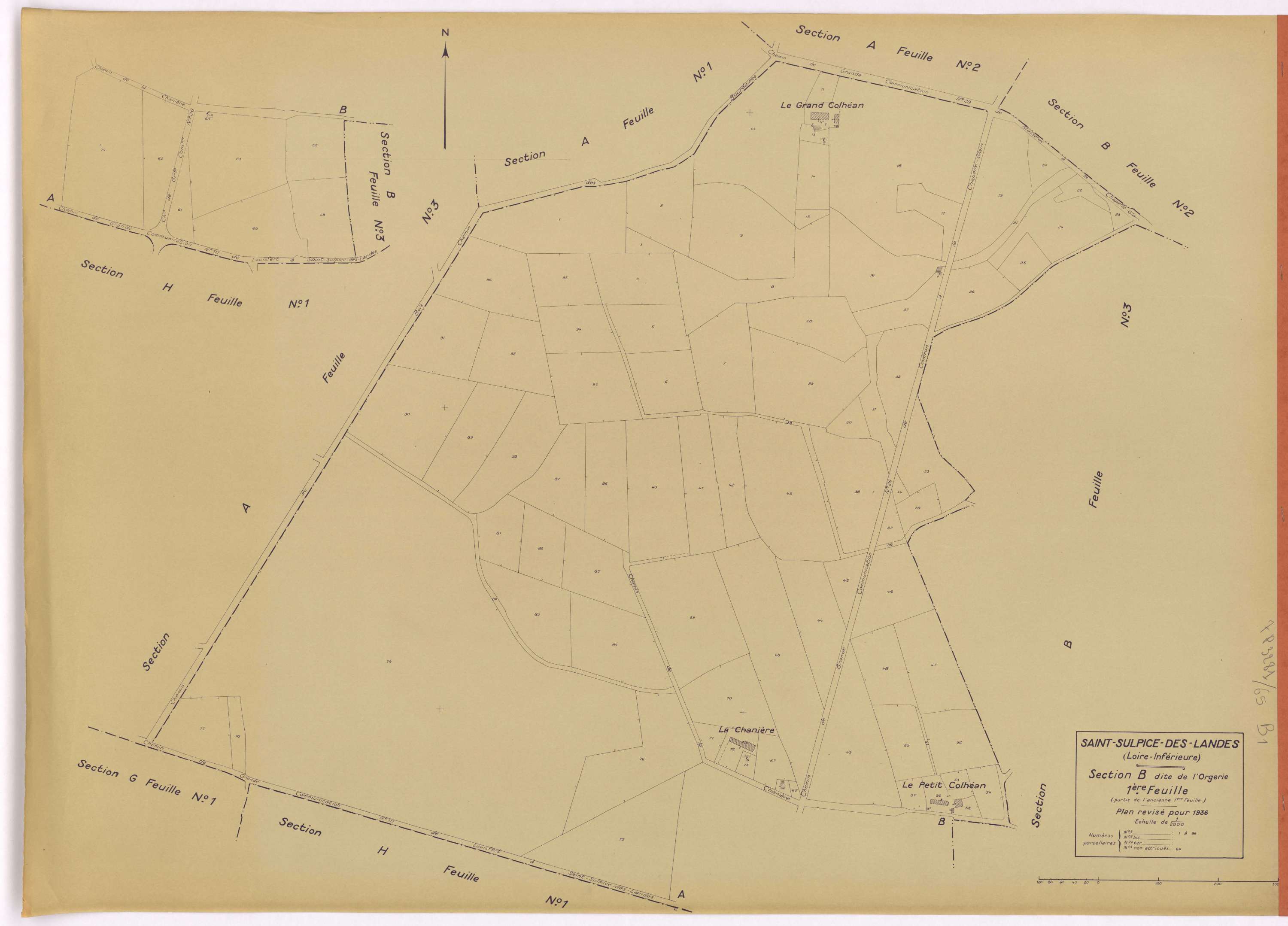 Saint-Sulpice-des-Landes - Section B1 Orgerie (section de l') ; 1-96