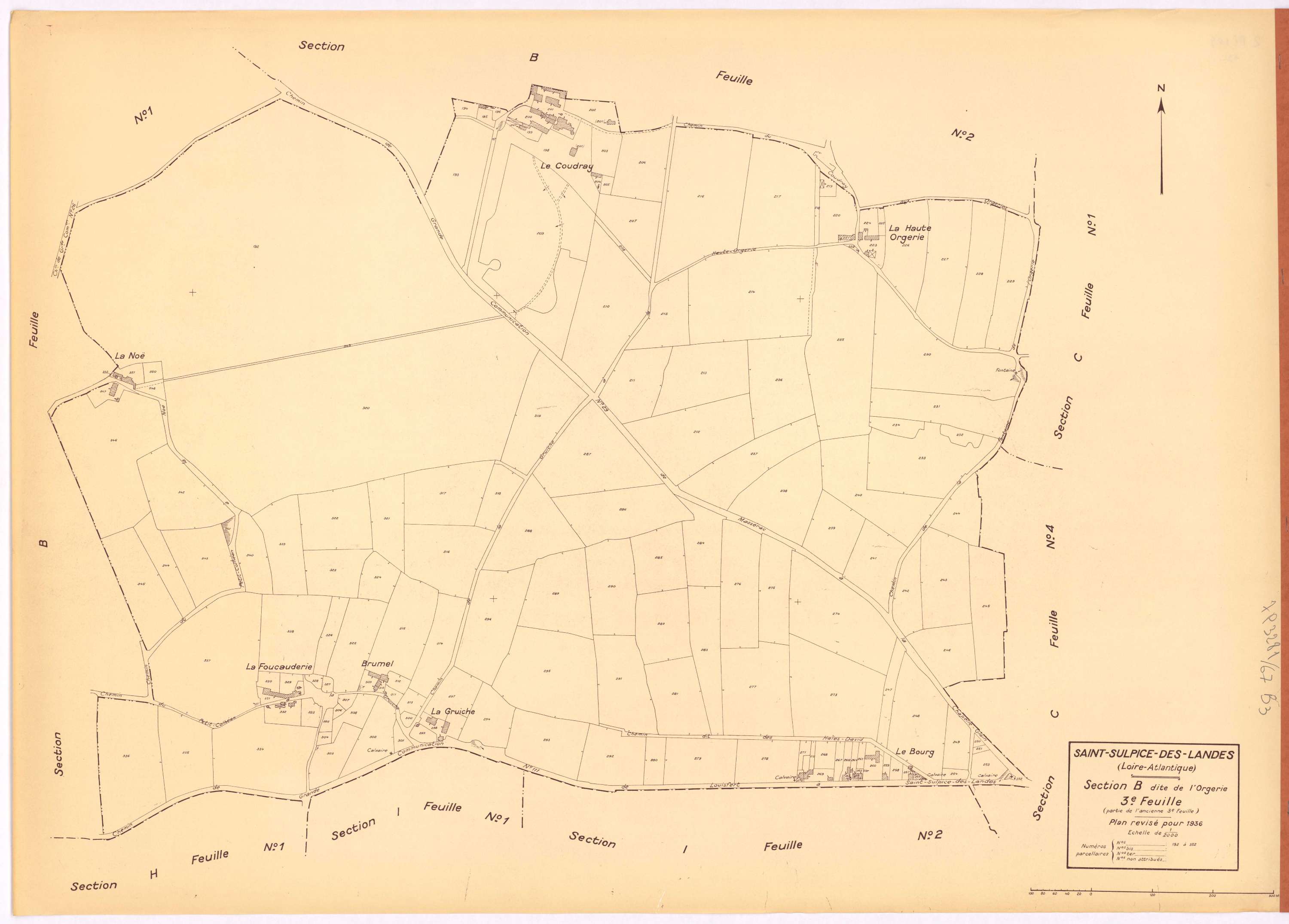 Saint-Sulpice-des-Landes - Section B3 Orgerie (section de l') ; 192-352