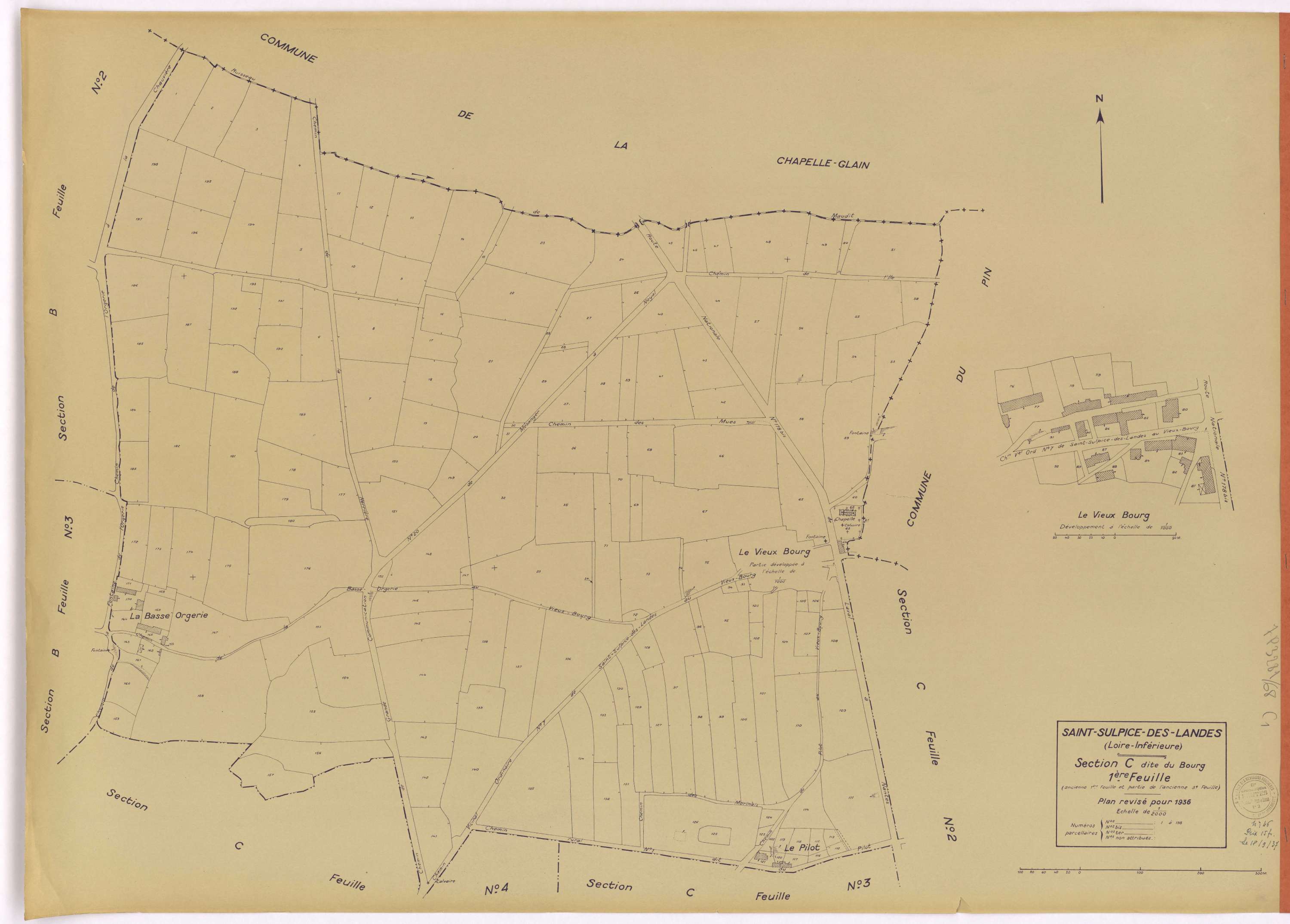 Saint-Sulpice-des-Landes - Section C1 Bourg (section du) ; 1-198