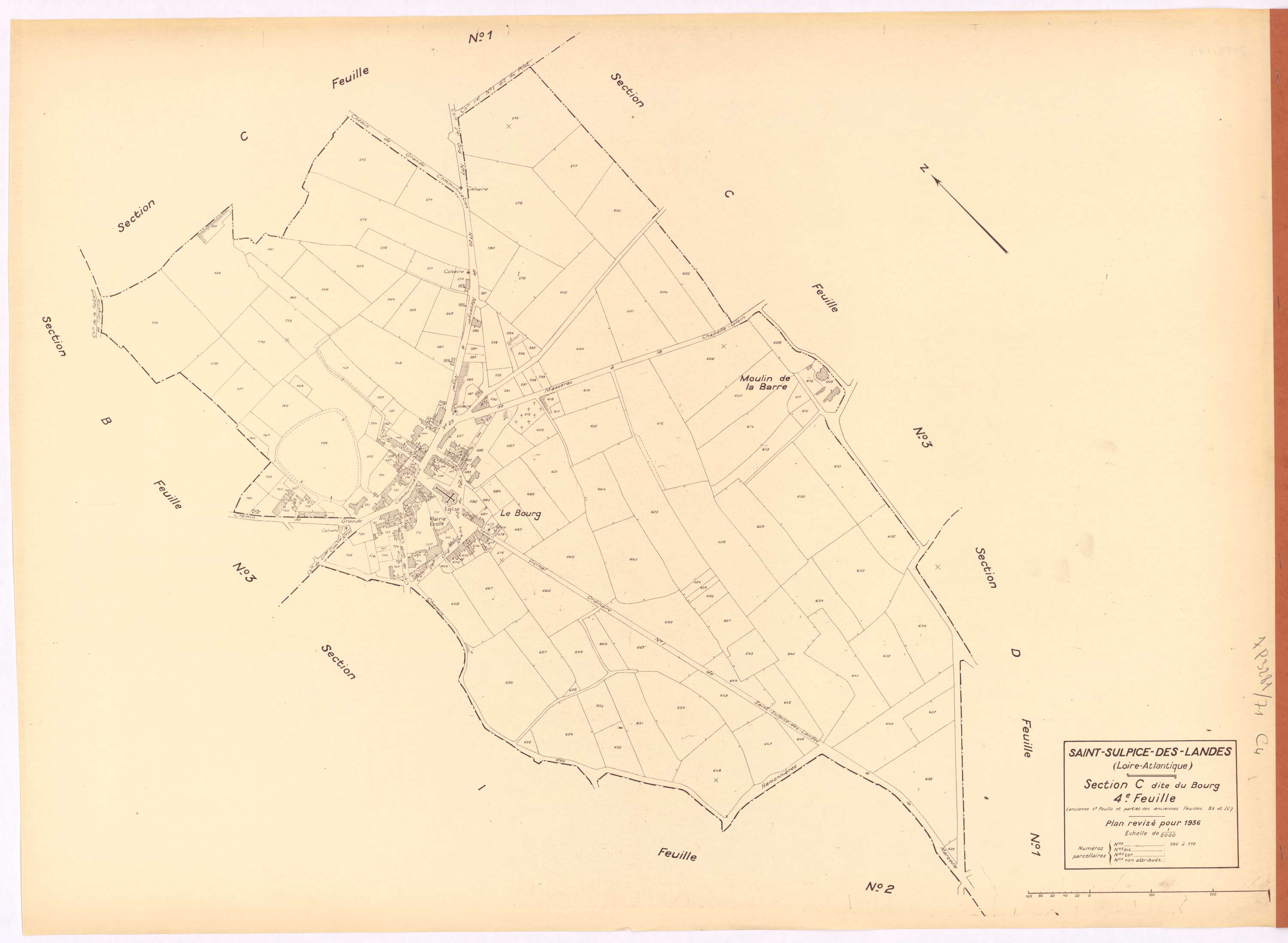 Saint-Sulpice-des-Landes - Section C4 Bourg (section du) ; 556-772