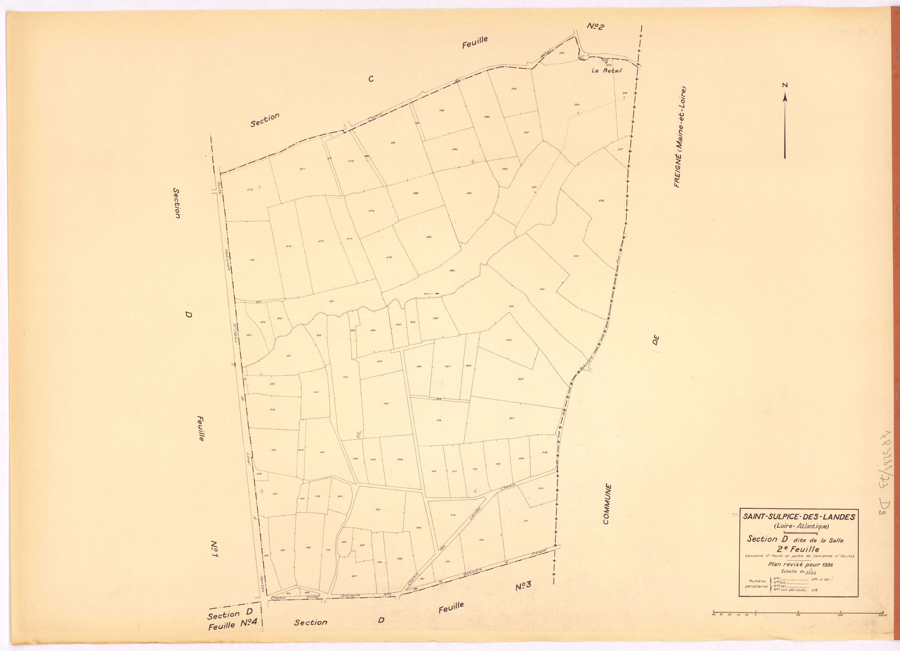 Saint-Sulpice-des-Landes - Section D2 Salle (section de La) ; 270-366