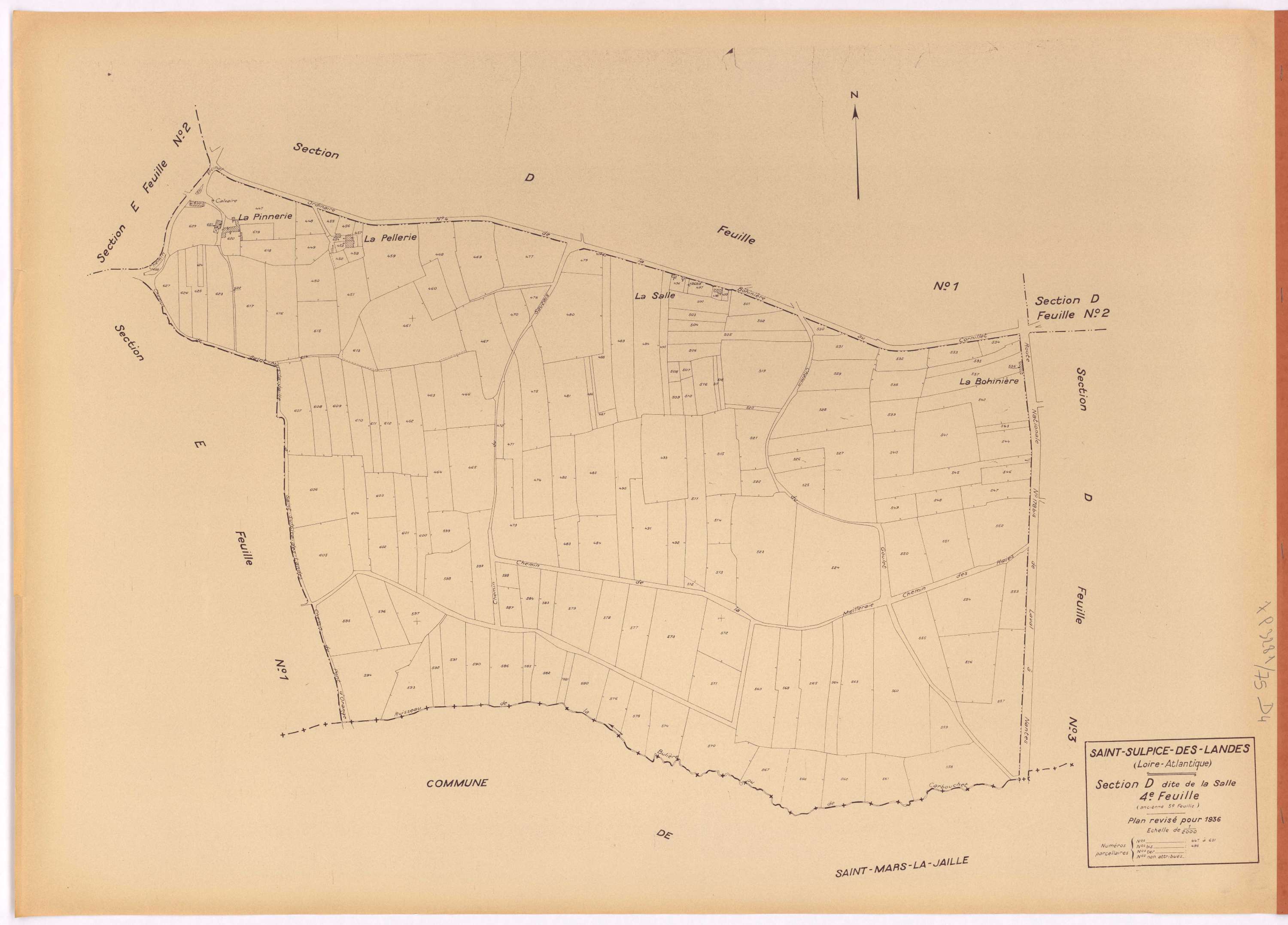 Saint-Sulpice-des-Landes - Section D4 Salle (section de La) ; 447-631
