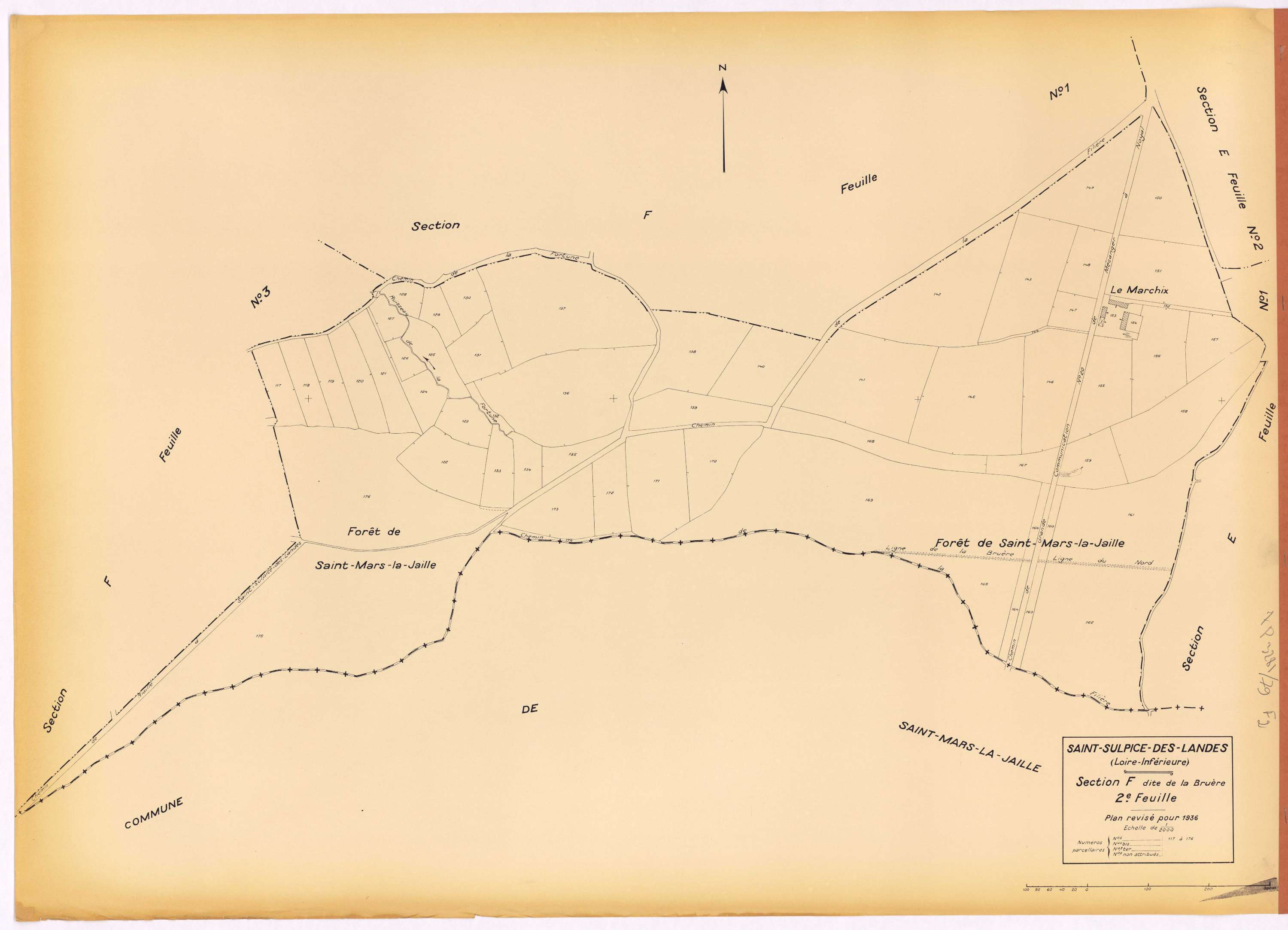 Saint-Sulpice-des-Landes - Section F2 Bruère (section de La) ; 117-176