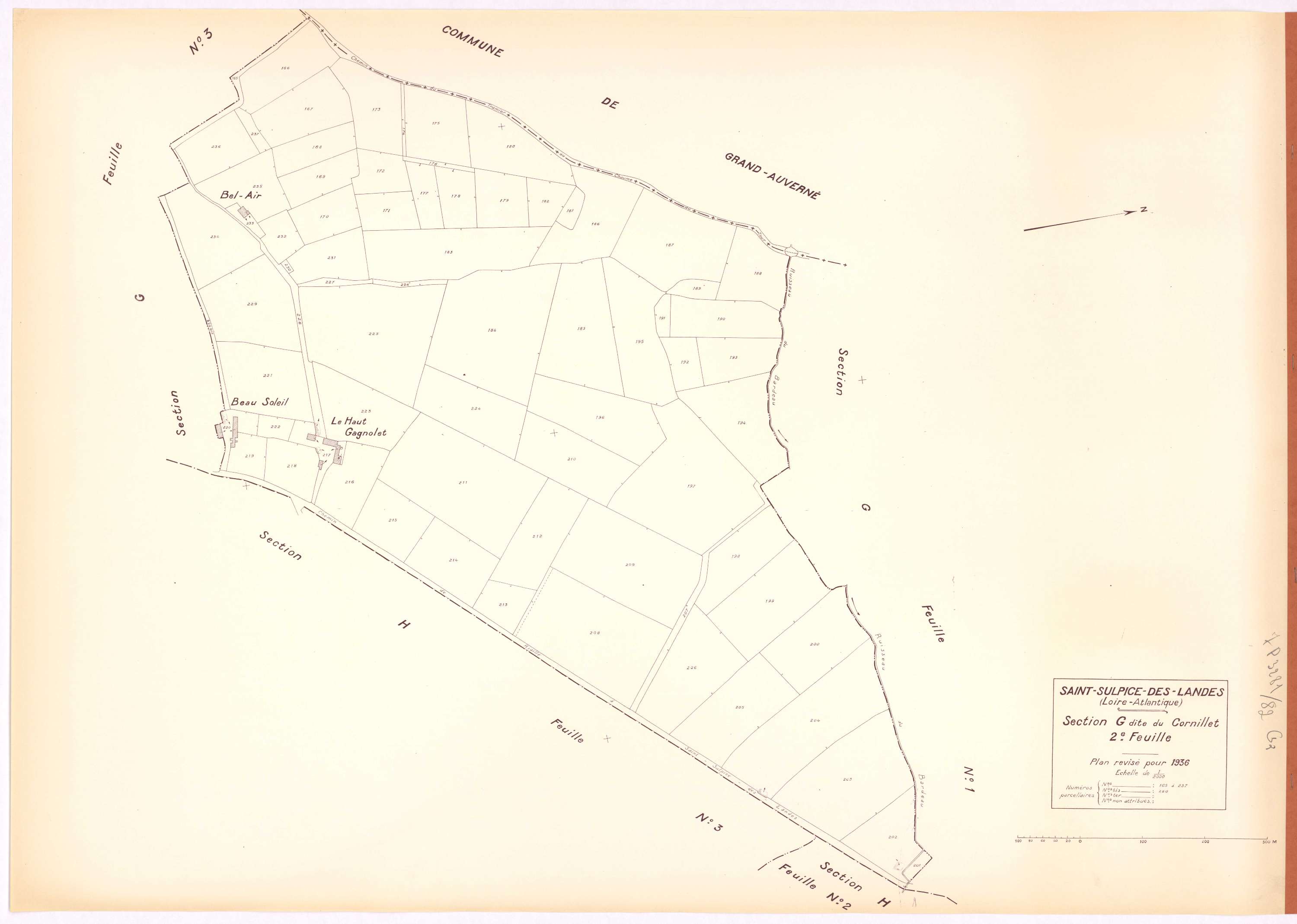 Saint-Sulpice-des-Landes - Section G2 Cornillet (section du) ; 165-237
