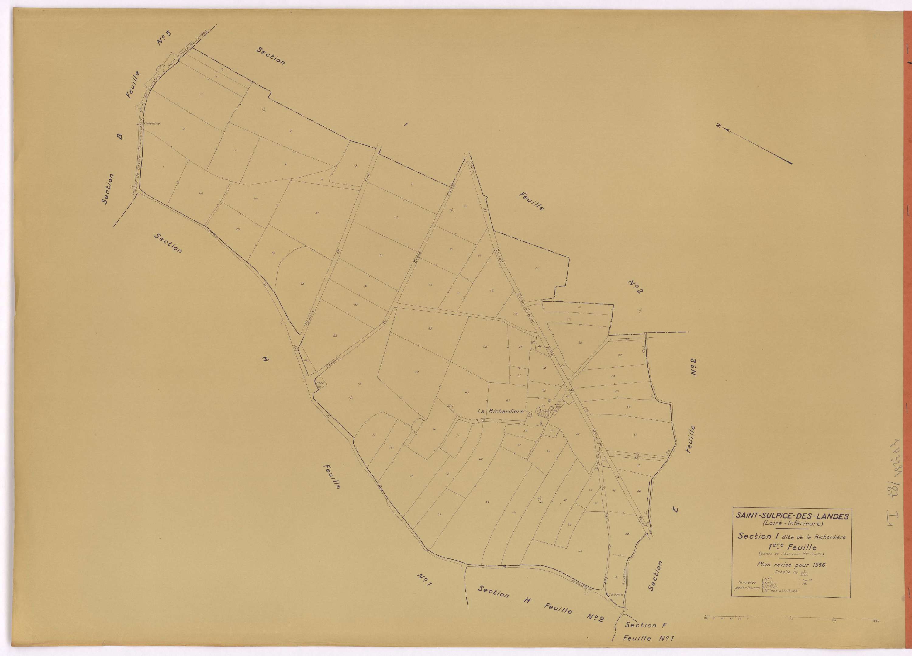 Saint-Sulpice-des-Landes - Section I1 Richardière (section de La) ; 1-90