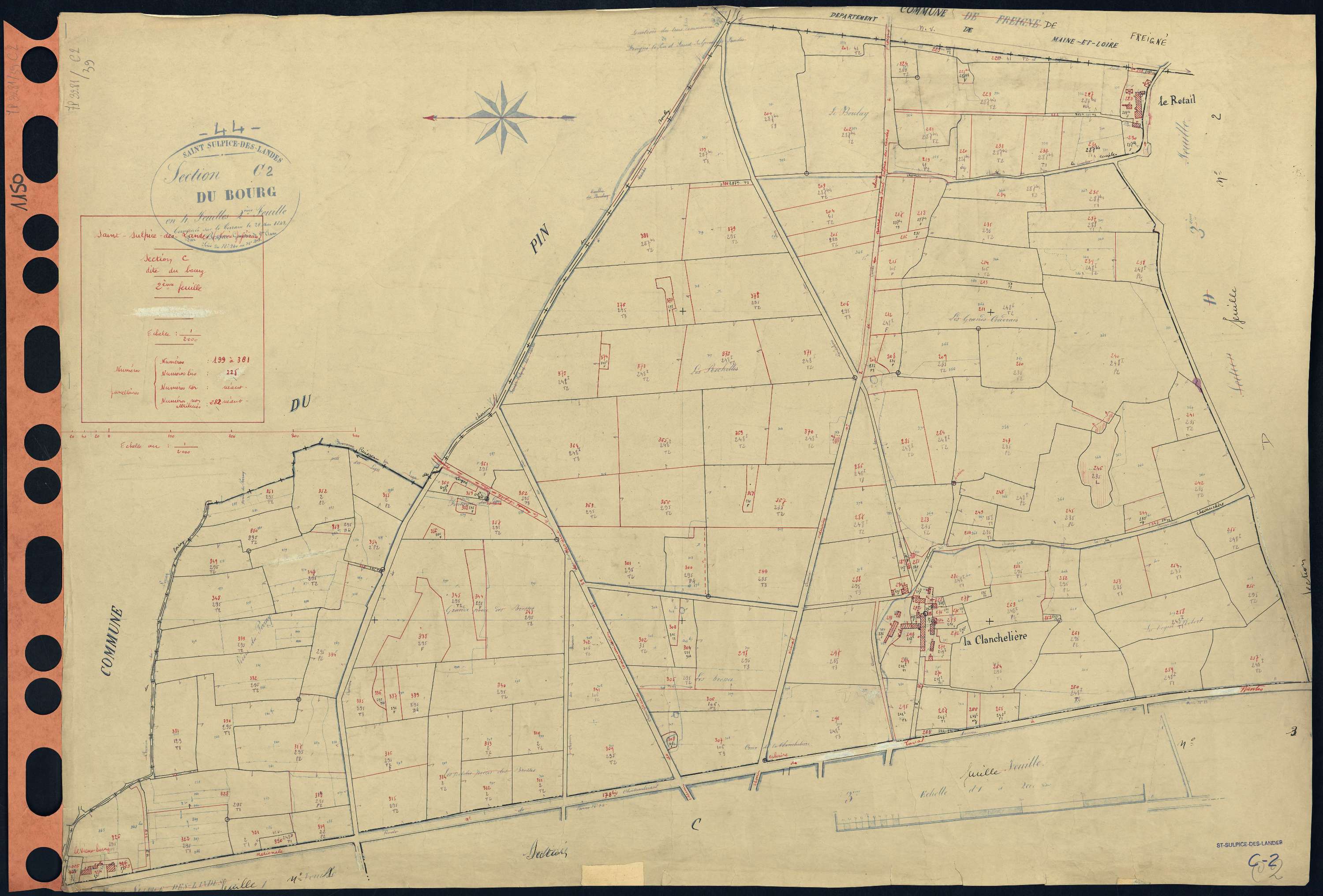 Saint-Sulpice-des-Landes - Section C2 Bourg (section du) . 199-381
