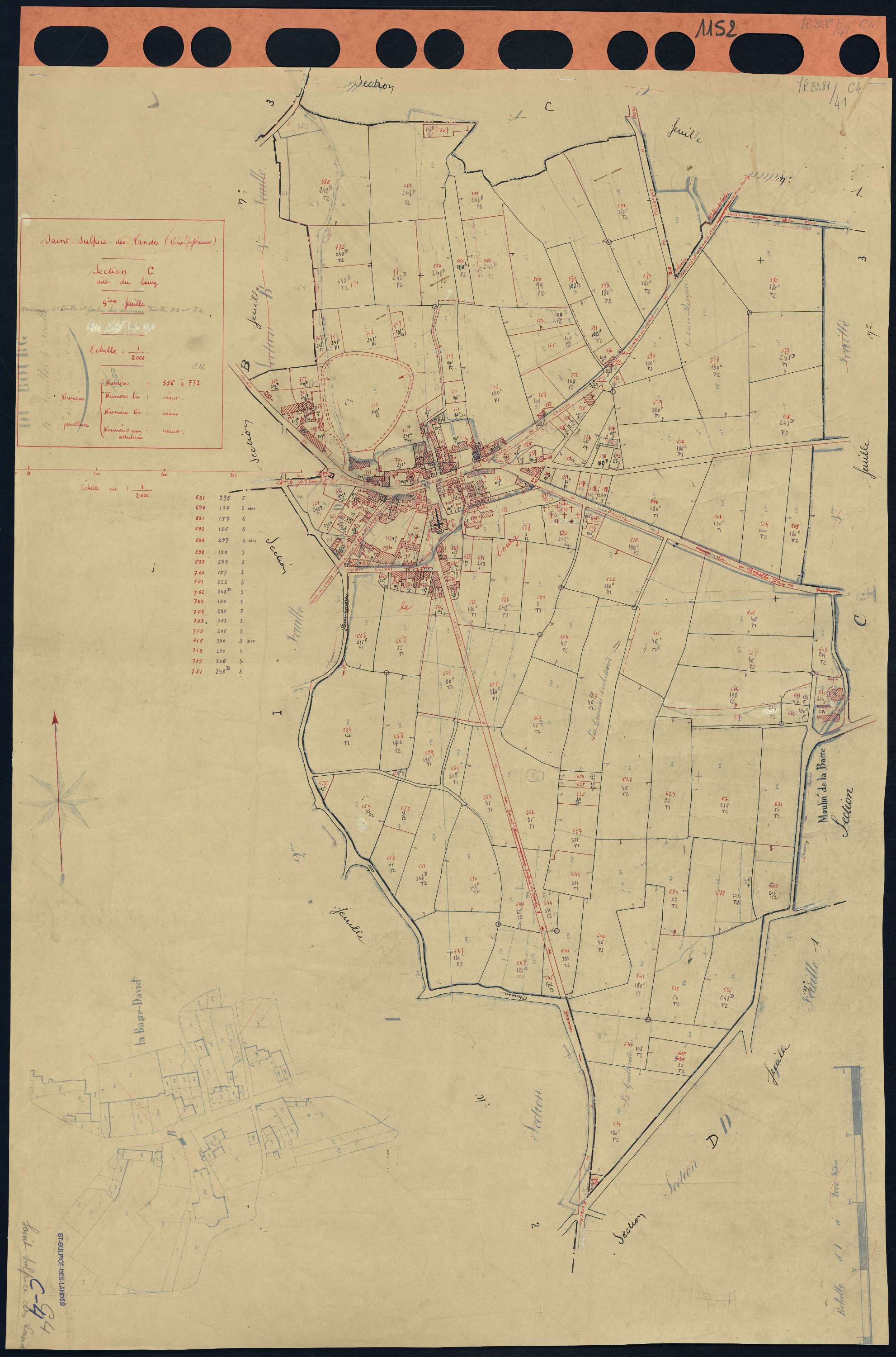 Saint-Sulpice-des-Landes - Section C4 Bourg (section du) . 556-772