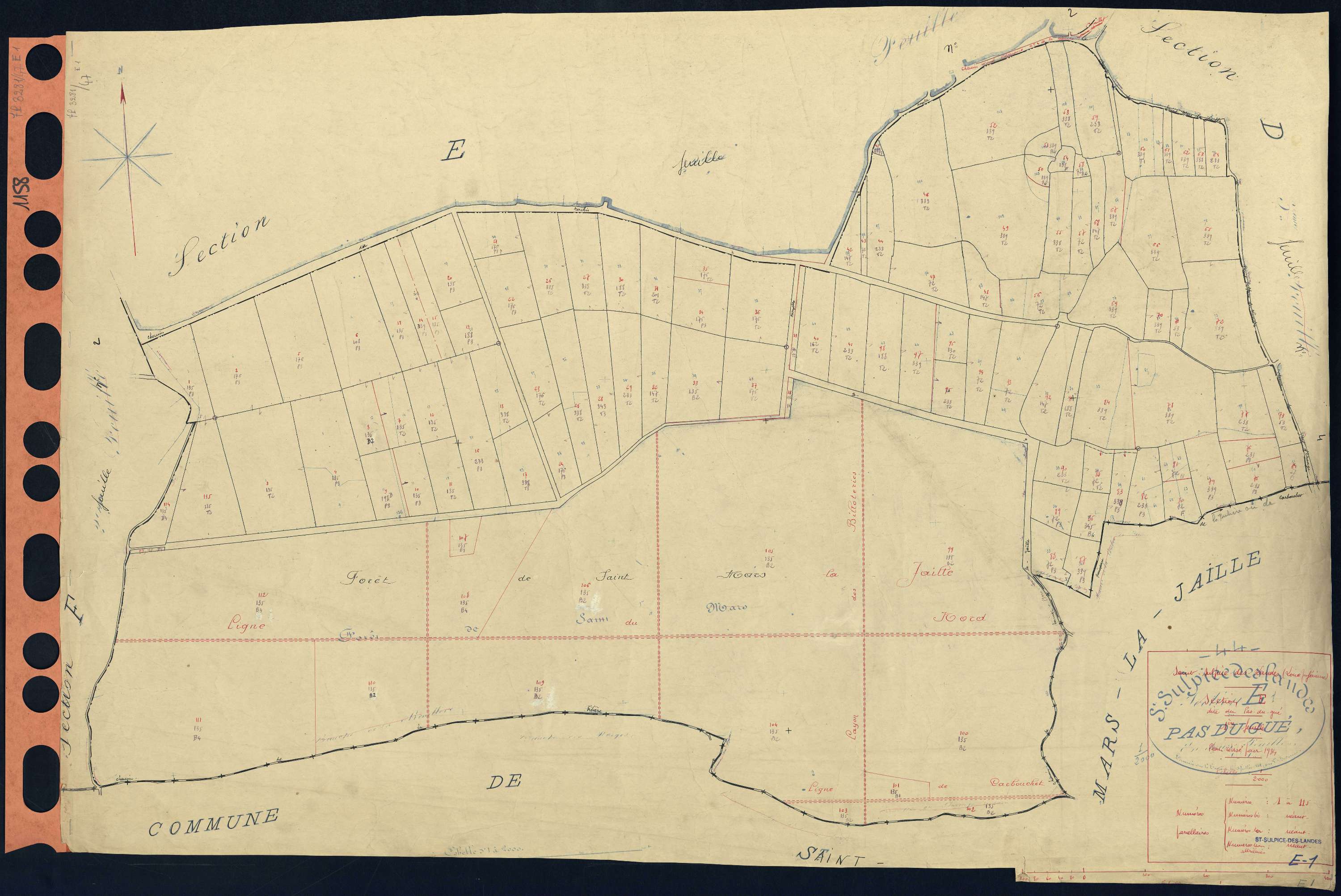 Saint-Sulpice-des-Landes - Section E1 Pas-du-Gué (section du) . 1-115