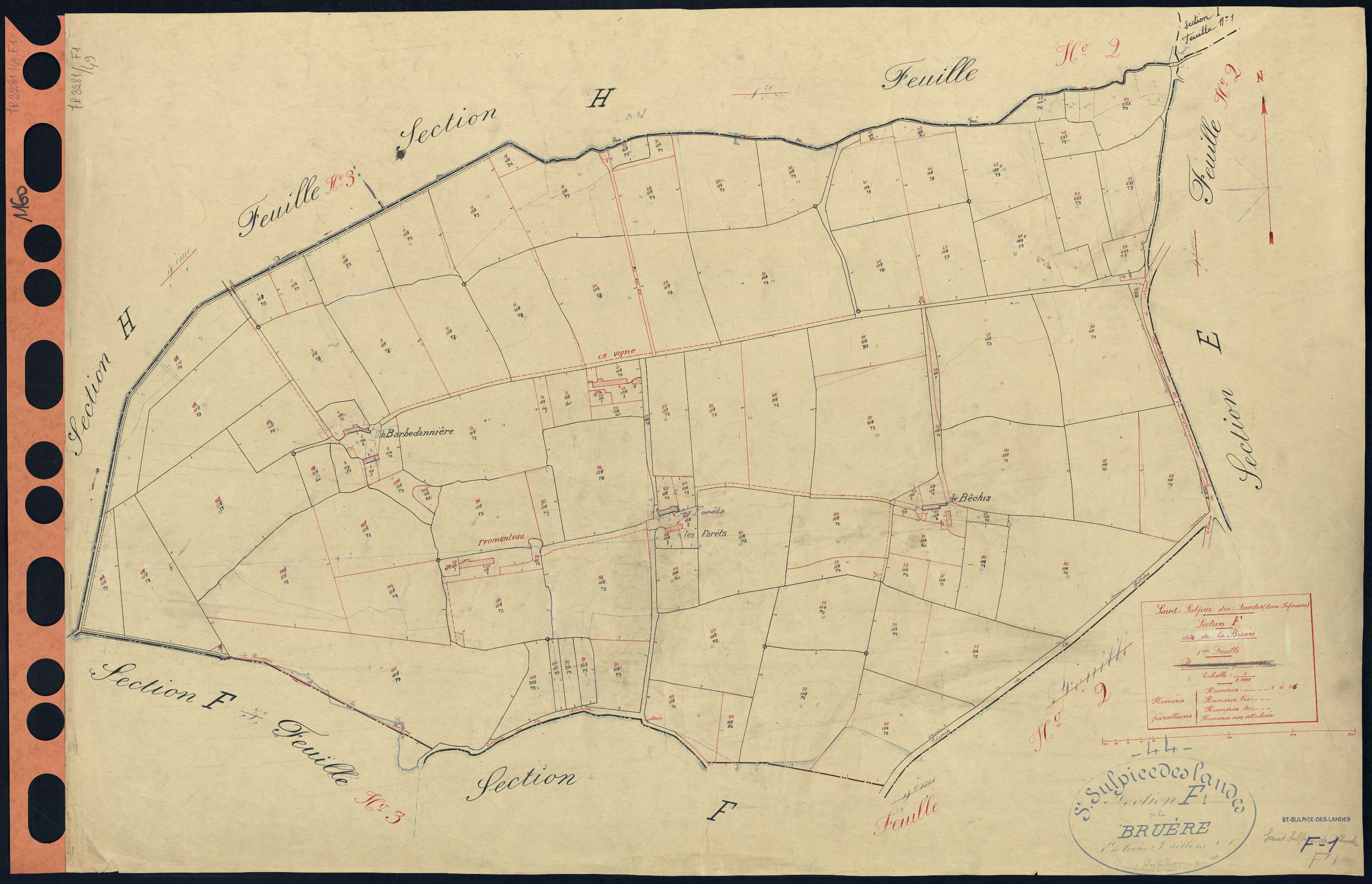 Saint-Sulpice-des-Landes - Section F1 Bruère (section de La) . 1-116
