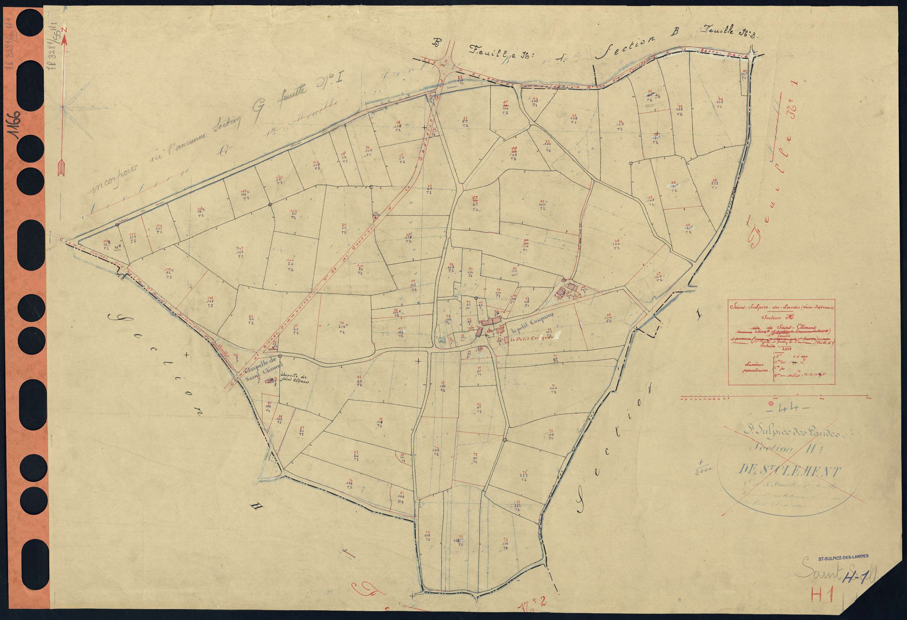 Saint-Sulpice-des-Landes - Section H1 Saint-Clément (section de) . 1-140