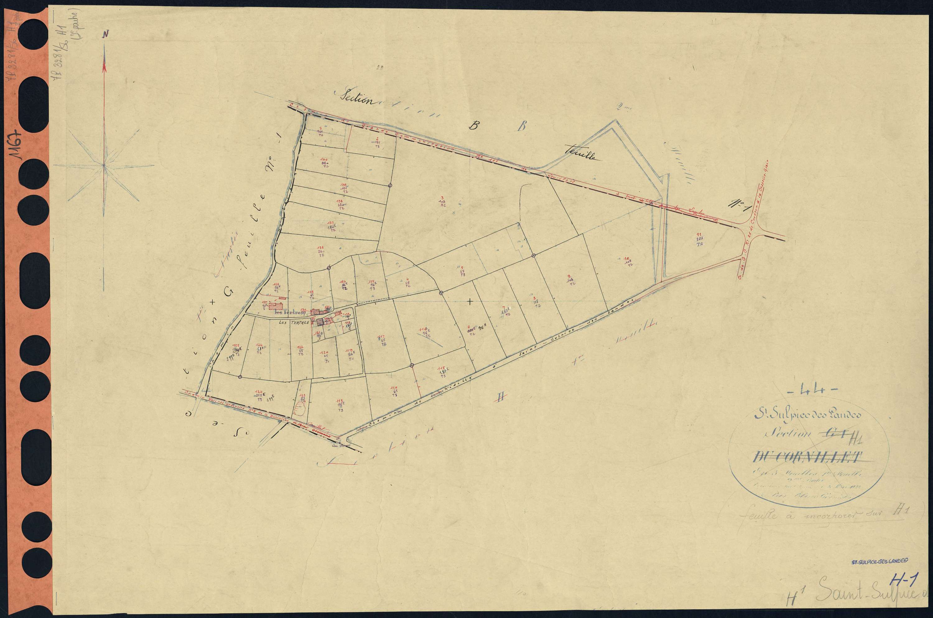 Saint-Sulpice-des-Landes - Section H1 Saint-Clément (section de) . 1-140