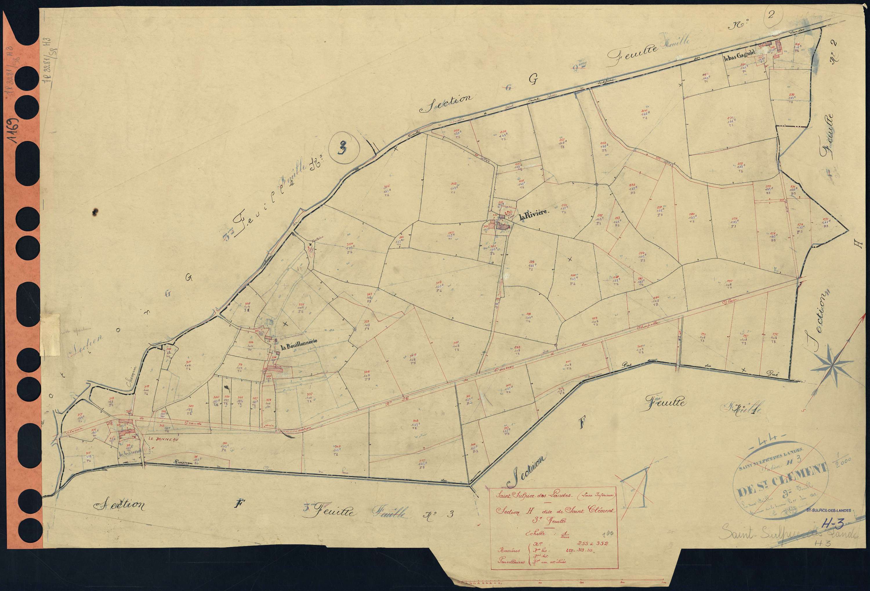 Saint-Sulpice-des-Landes - Section H3 Saint-Clément (section de) . 255-352