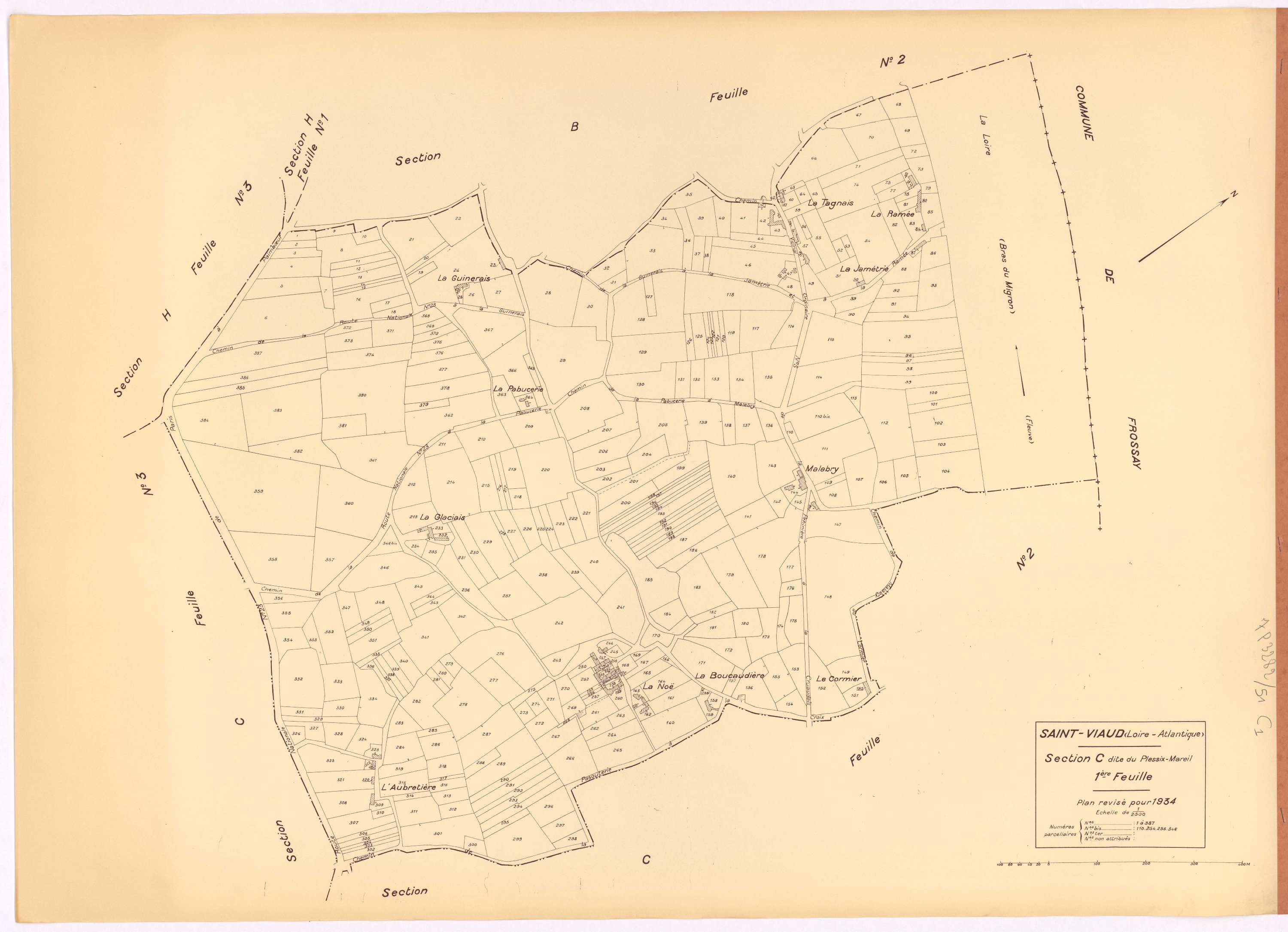 Saint-Viaud - Section C1 Plessix-Mareil (section du) ; 1-387