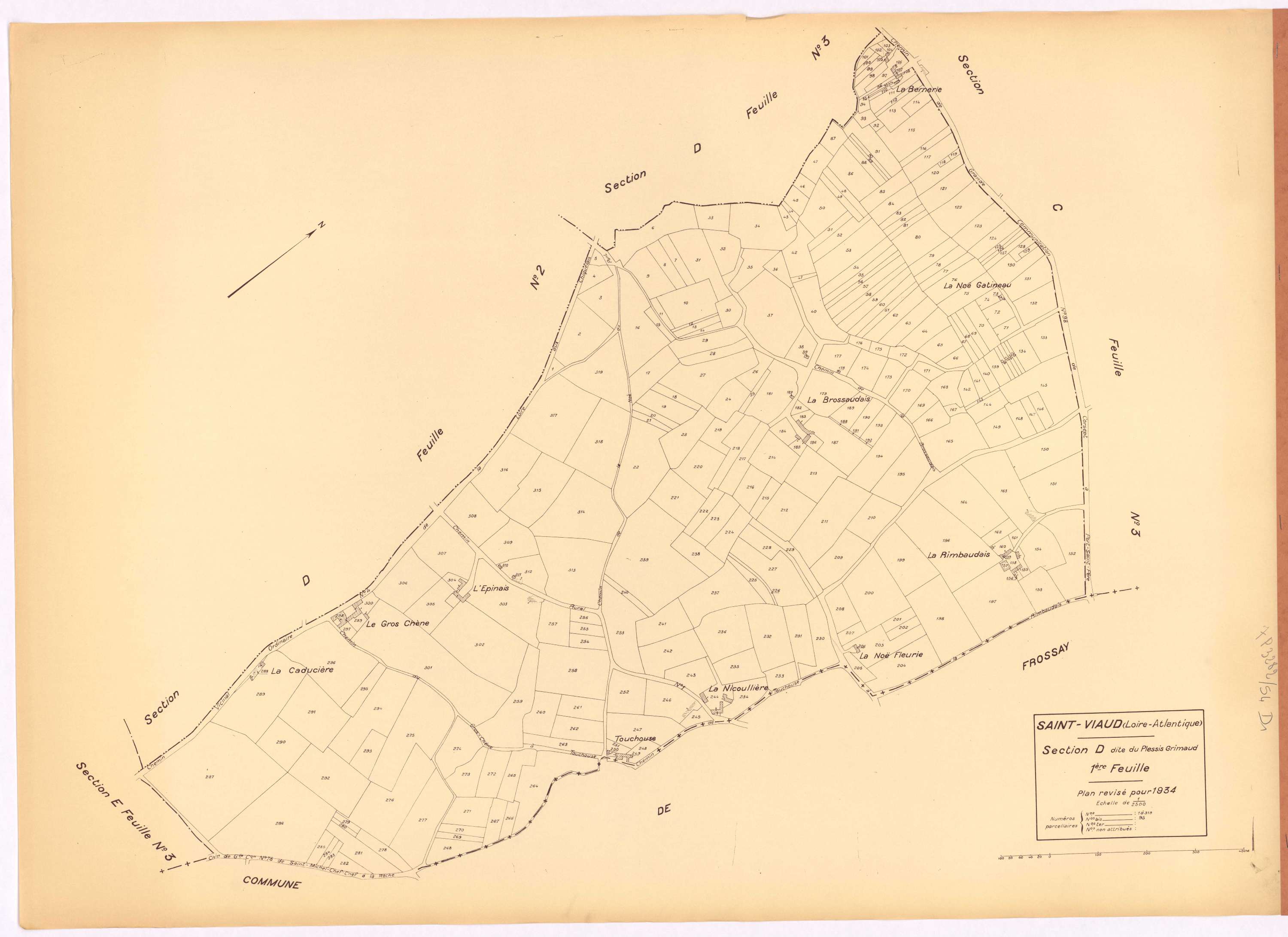Saint-Viaud - Section D1 Plessis Grimaud (section du) ; 1-319