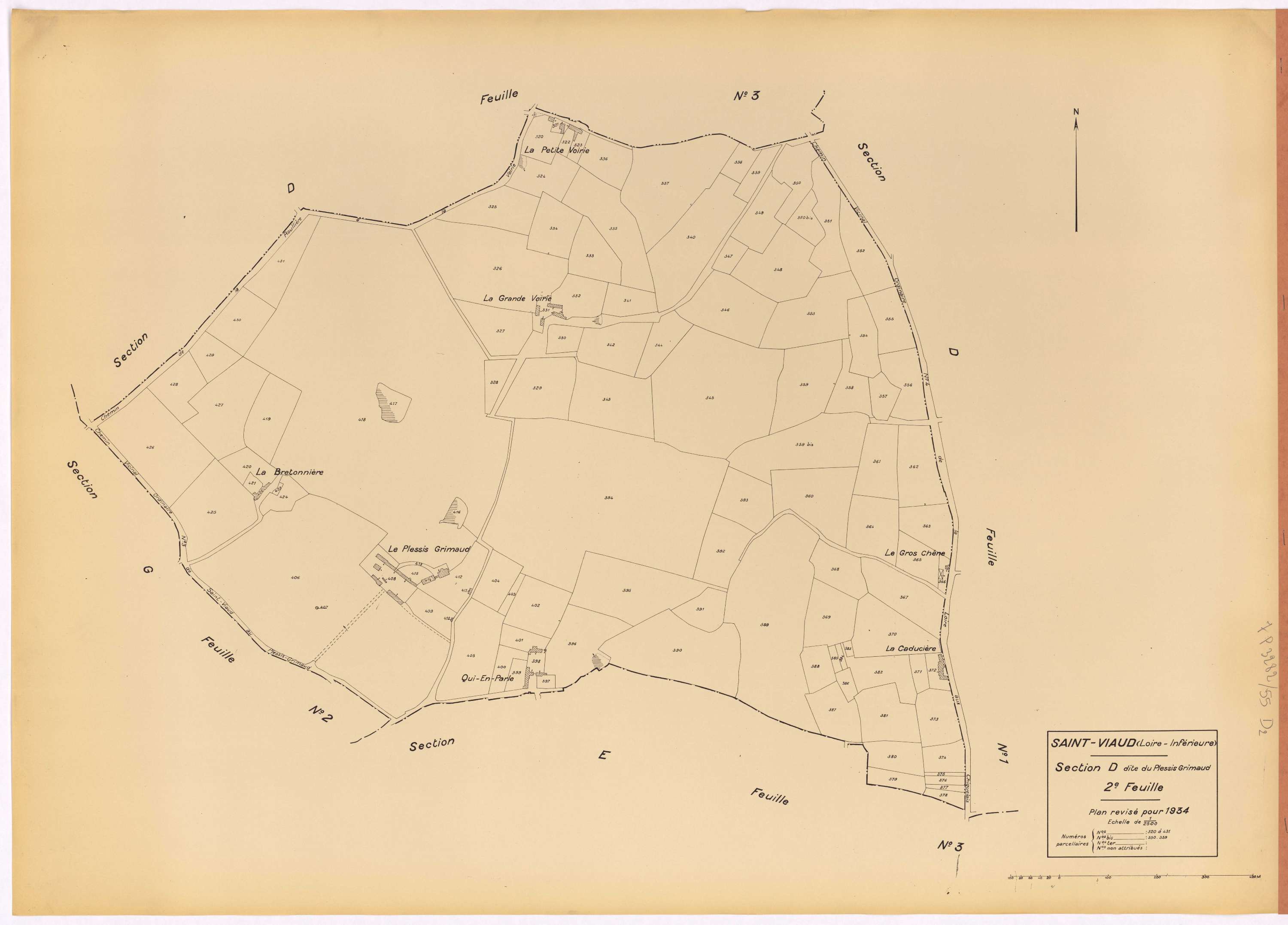 Saint-Viaud - Section D2 Plessis Grimaud (section du) ; 320-431