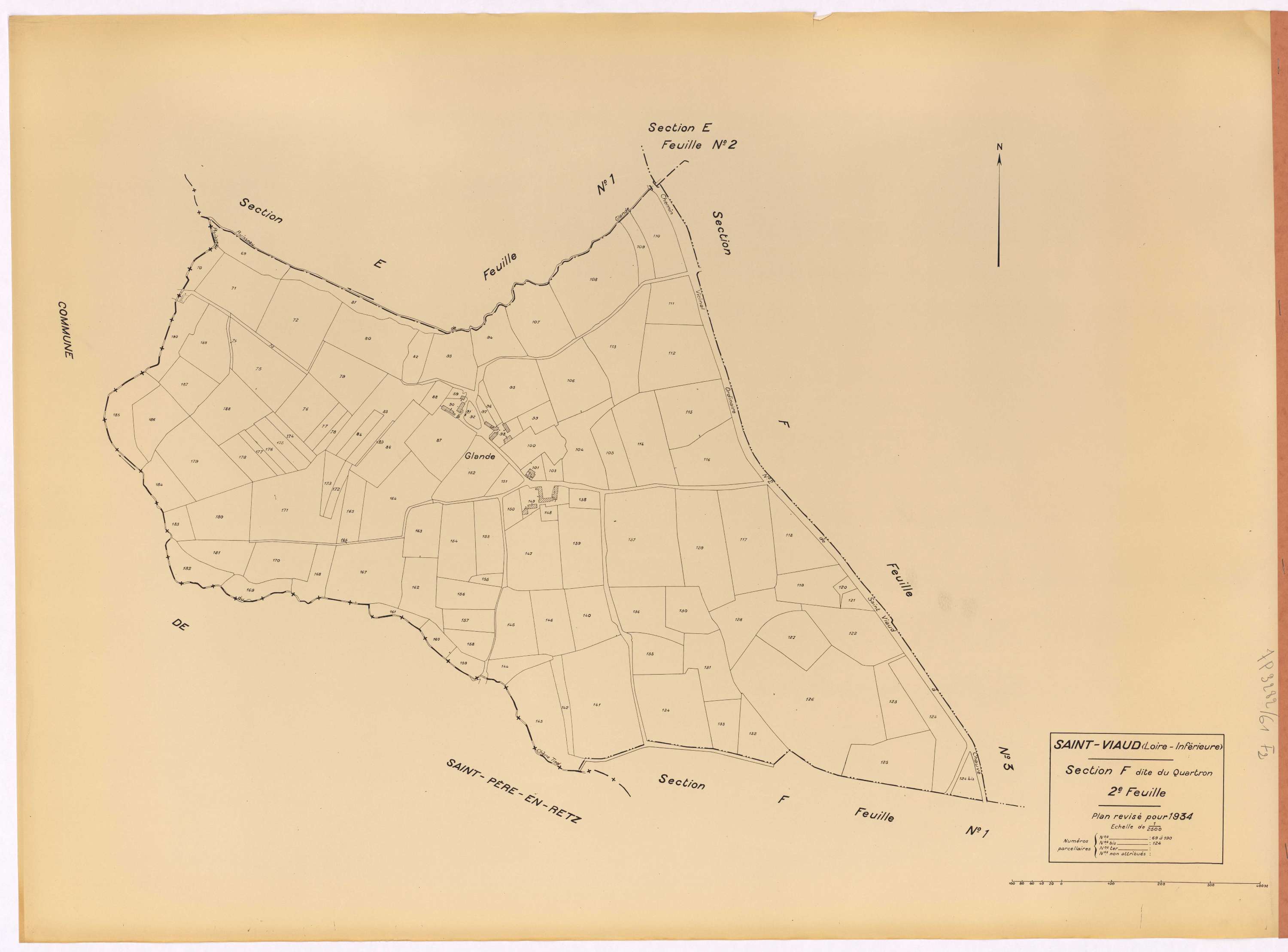 Saint-Viaud - Section F2 Quartron (section du) ; 69-190