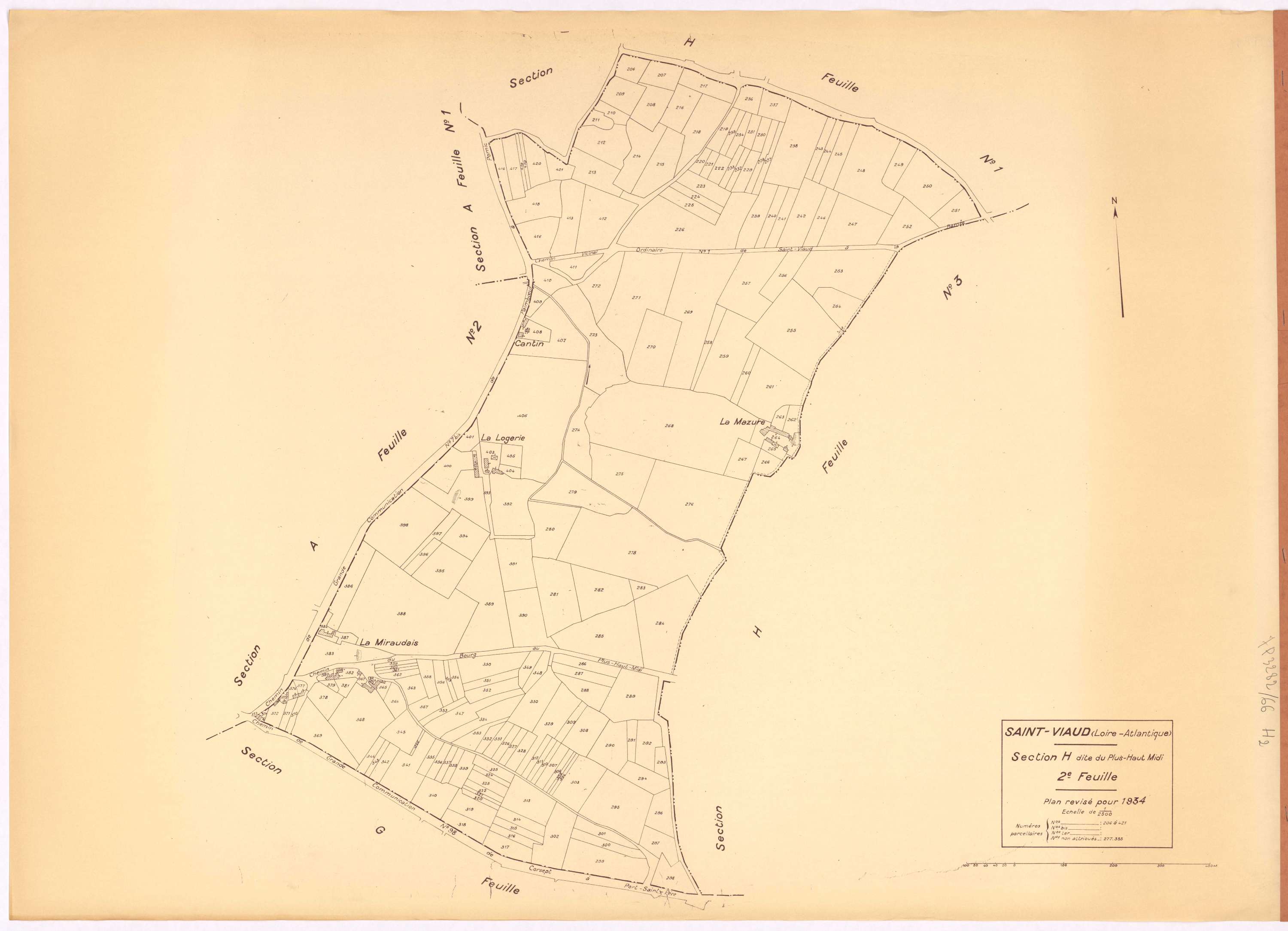 Saint-Viaud - Section H2 Plus-Haut-Midi (section du) ; 206-421