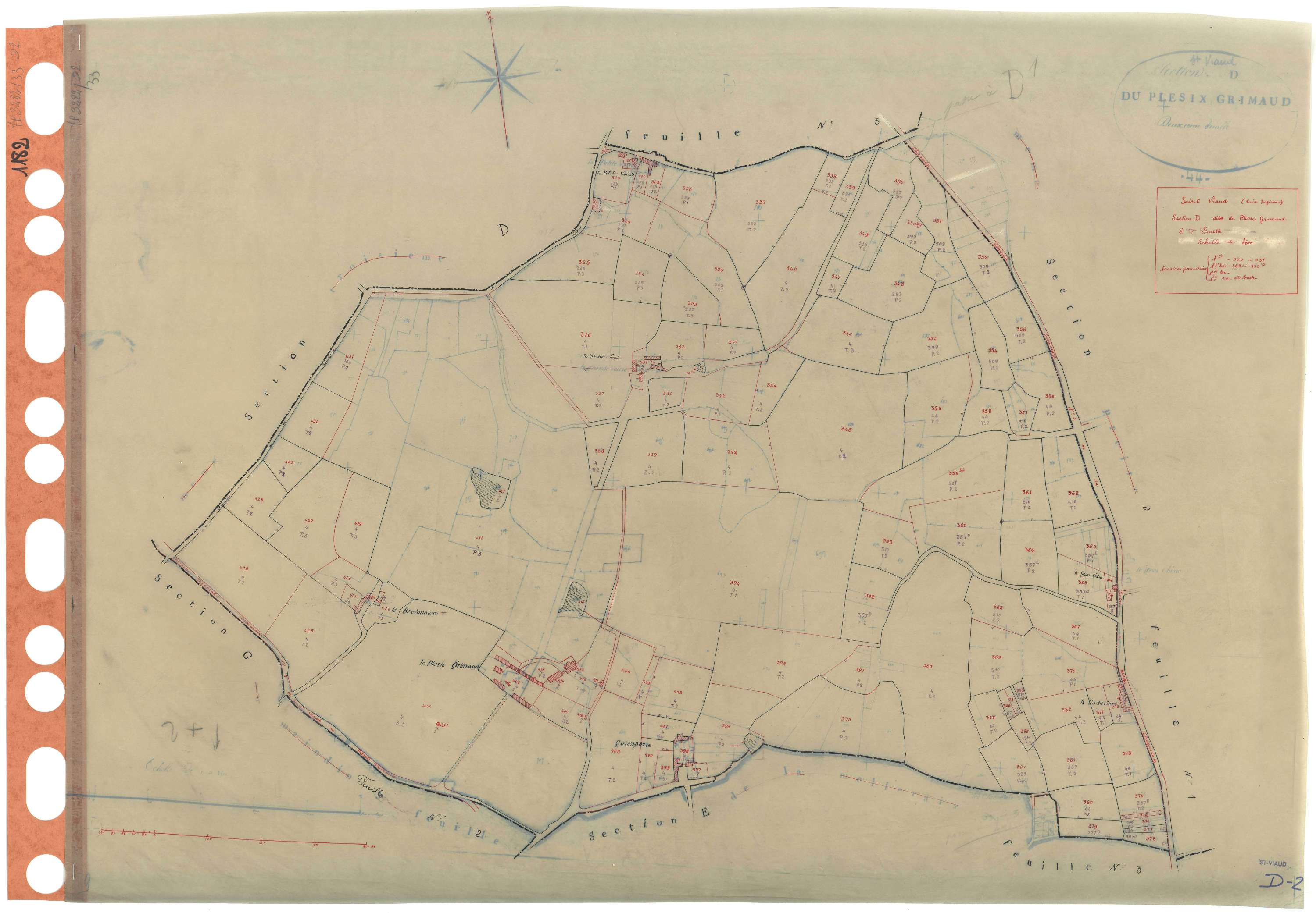 Saint-Viaud - Section D2 Plessis Grimaud (section du) . 320-431