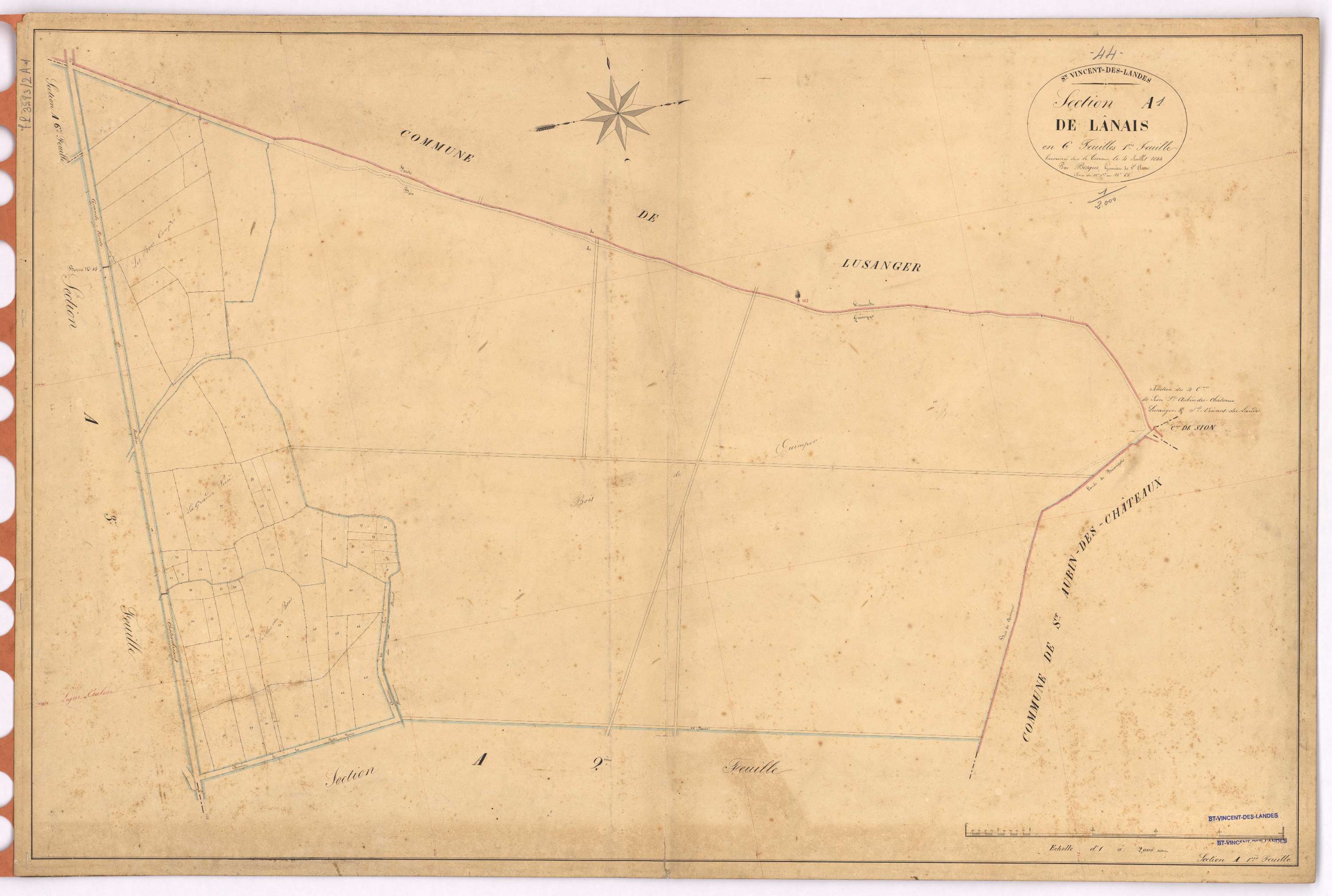 Saint-Vincent-des-Landes - Section A1 Lânais (section de) ; 1-65