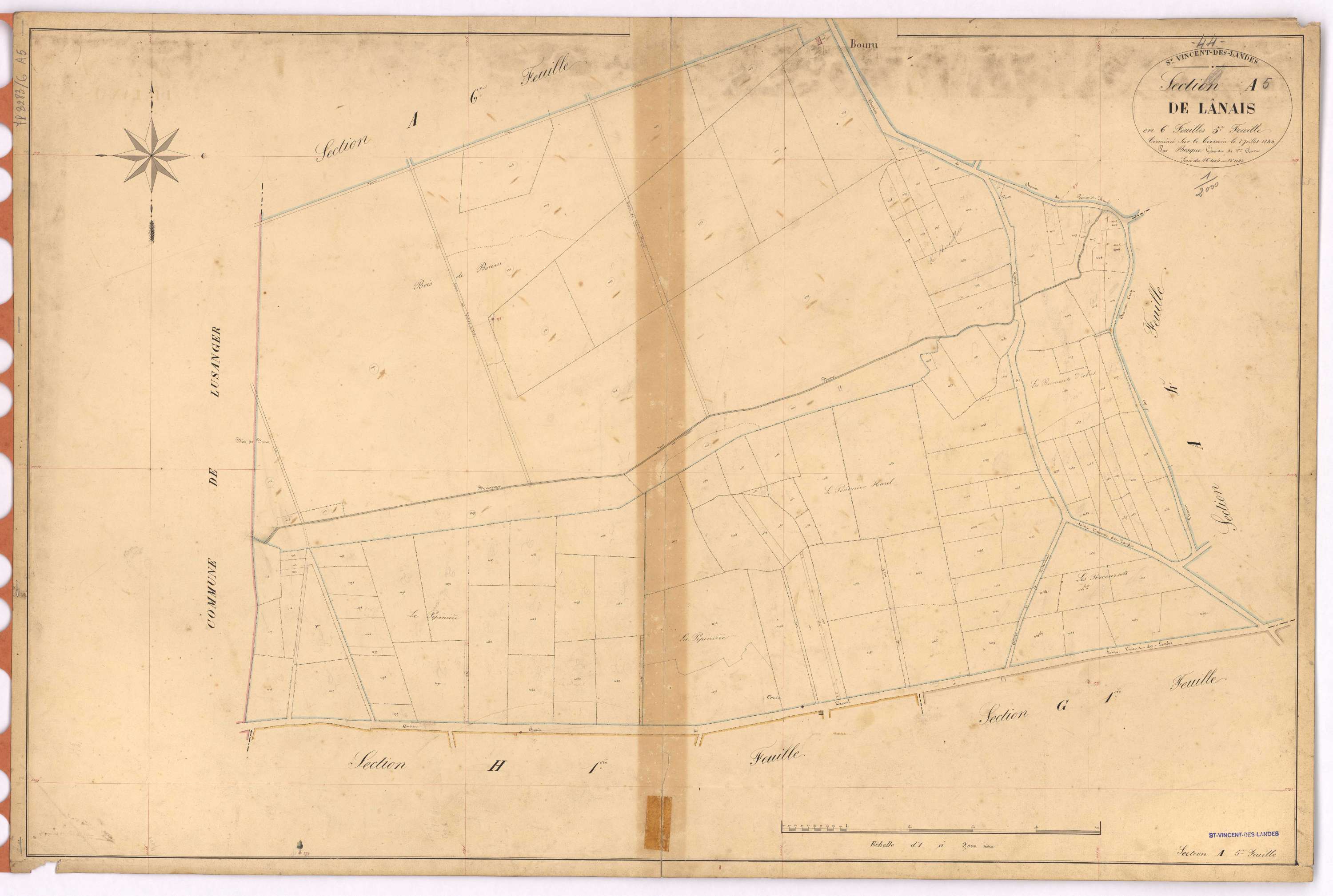 Saint-Vincent-des-Landes - Section A5 Lânais (section de) ; 1004-1143