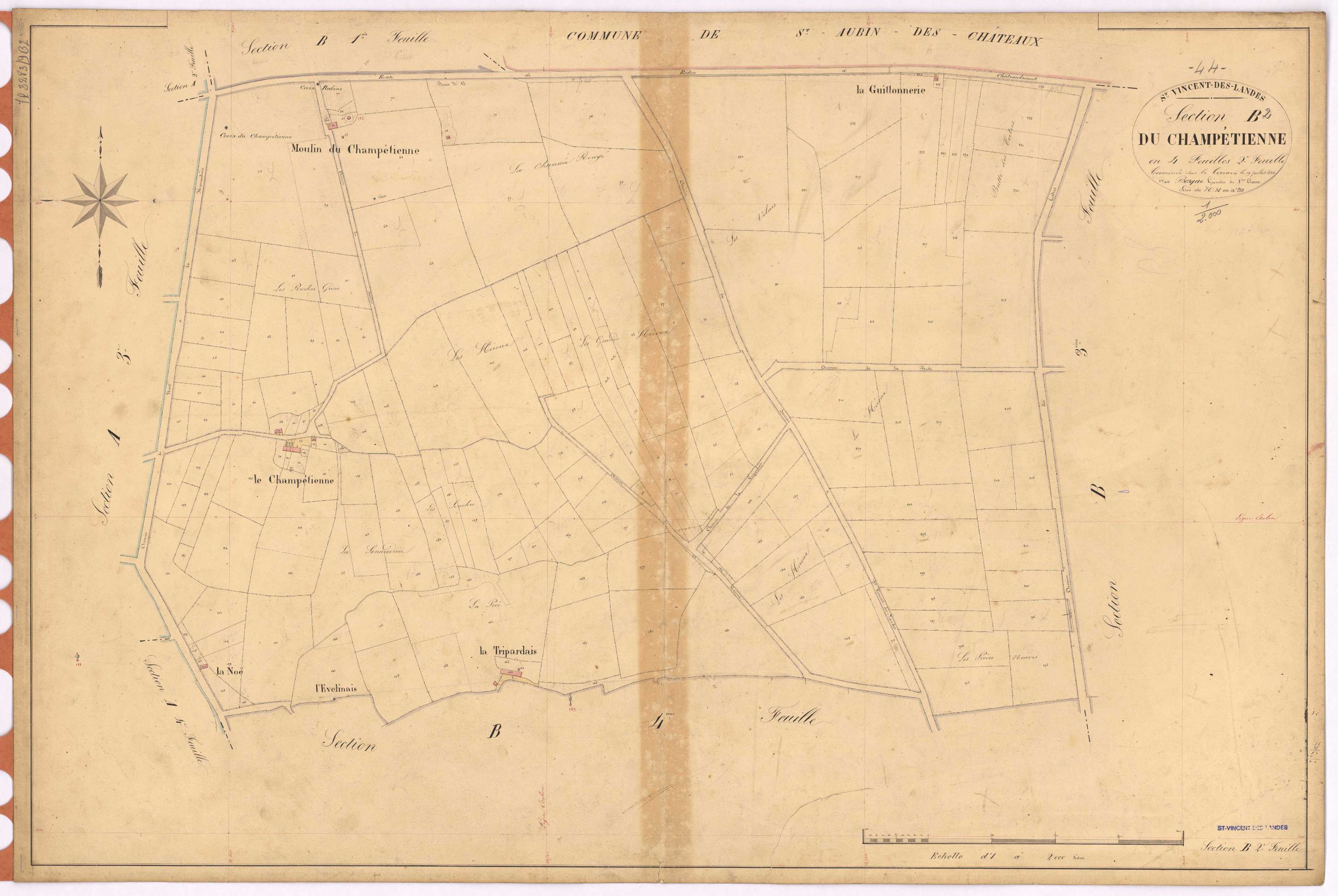 Saint-Vincent-des-Landes - Section B2 Champétienne (section du) ; 38-233