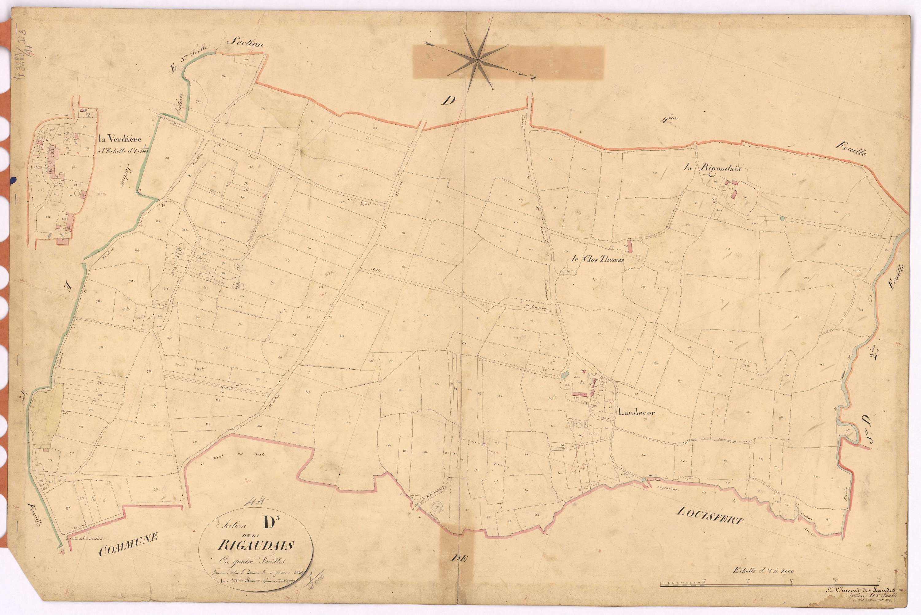 Saint-Vincent-des-Landes - Section D3 Rigaudais (section de La) ; 537-825
