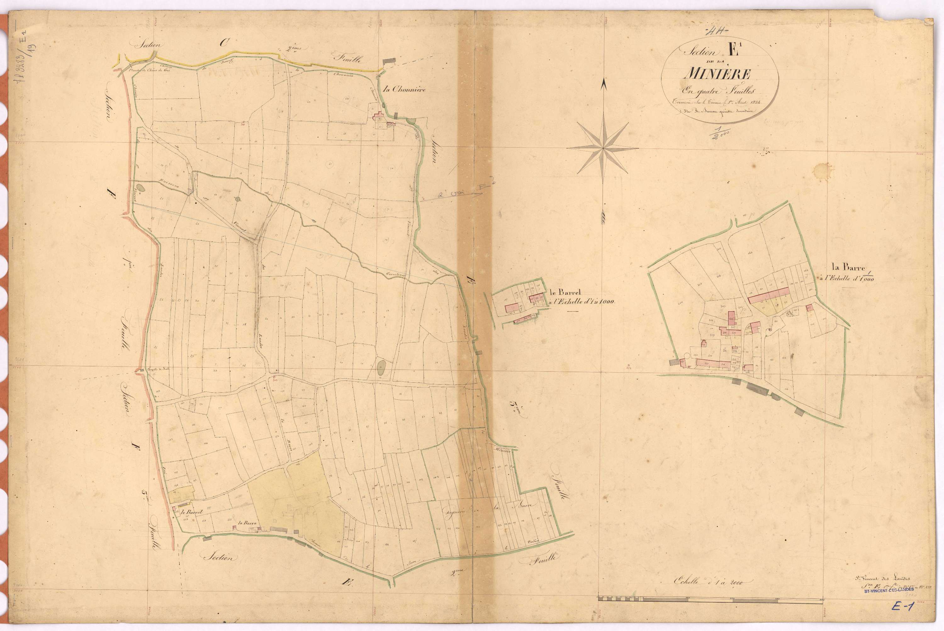 Saint-Vincent-des-Landes - Section E1 Minière (section de La) ; 1-233