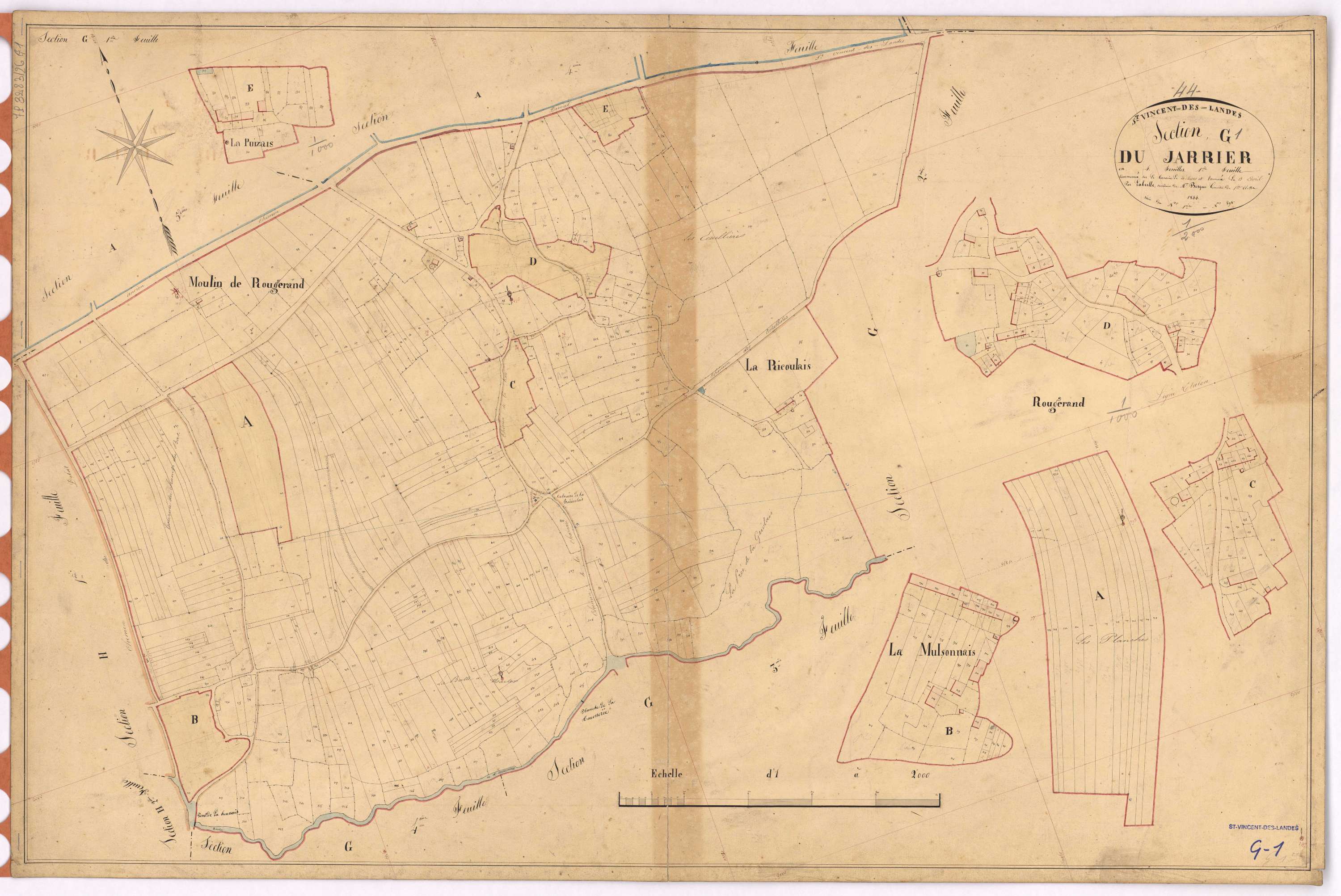 Saint-Vincent-des-Landes - Section G1 Jarrier (section du) ; 1-598