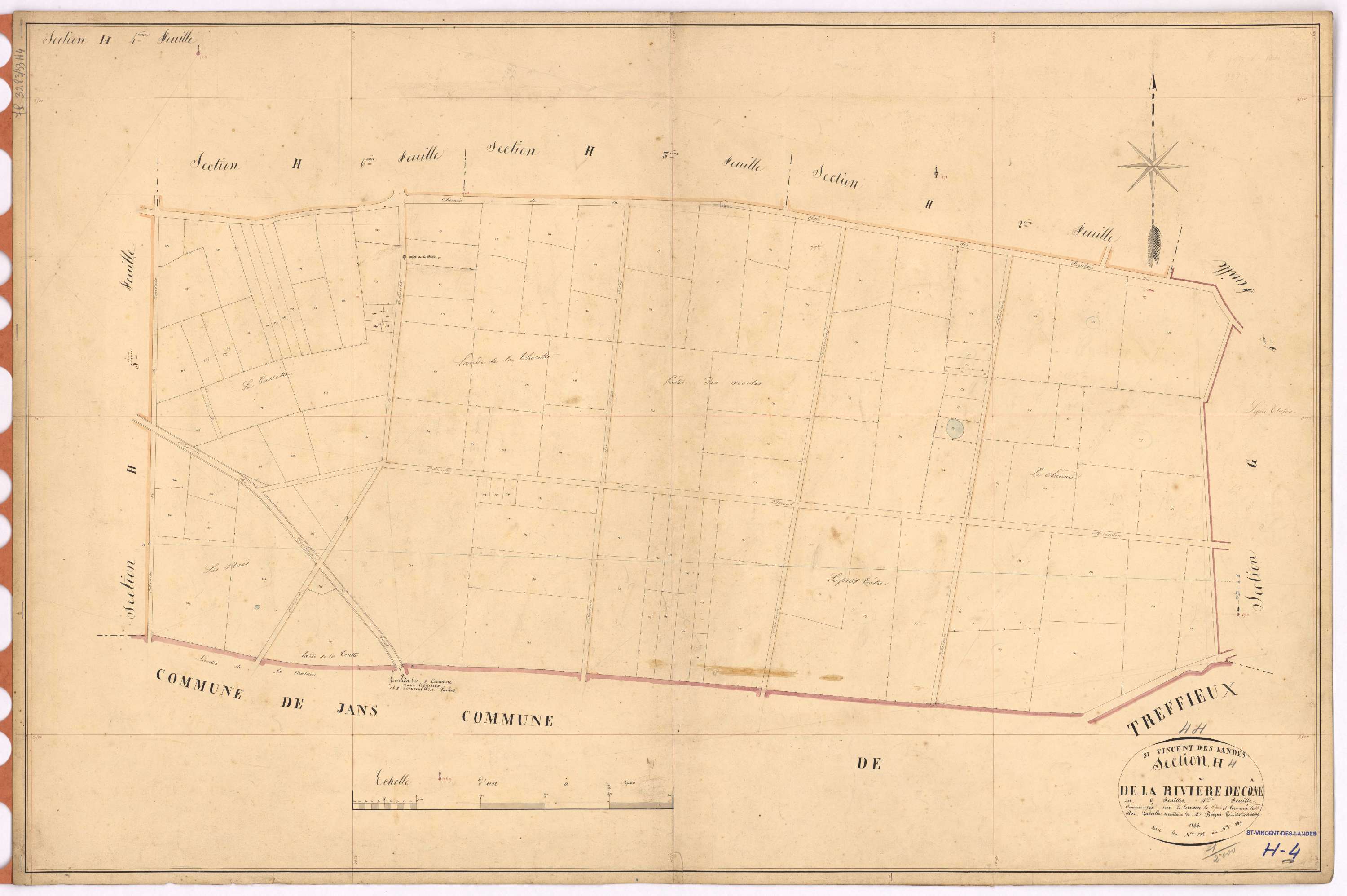Saint-Vincent-des-Landes - Section H4 Rivière de Cône (section de La) ; 732-849
