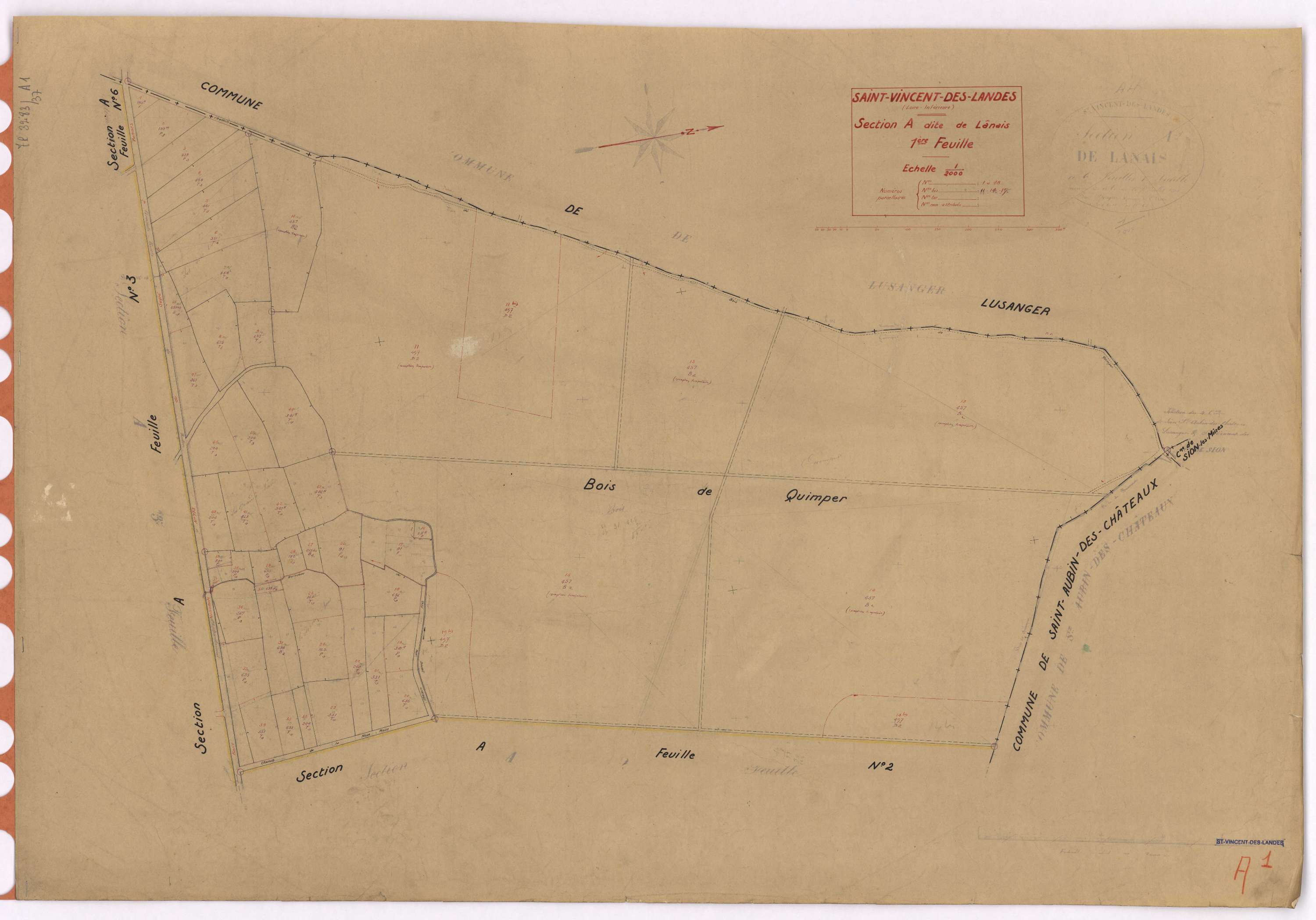 Saint-Vincent-des-Landes - Section A1 Lânais (section de) ; 1-48
