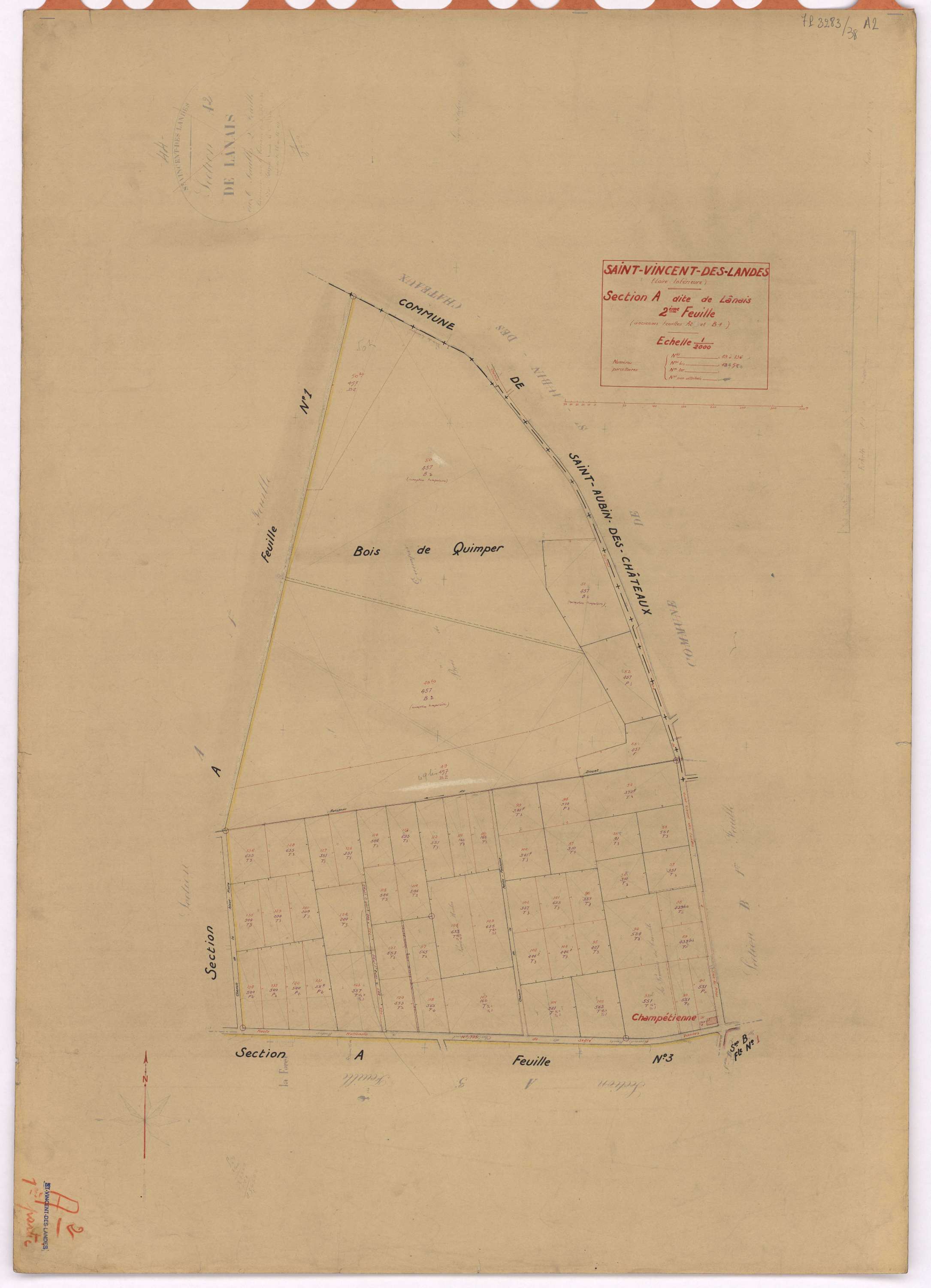 Saint-Vincent-des-Landes - Section A2 Lânais (section de) ; 49-136