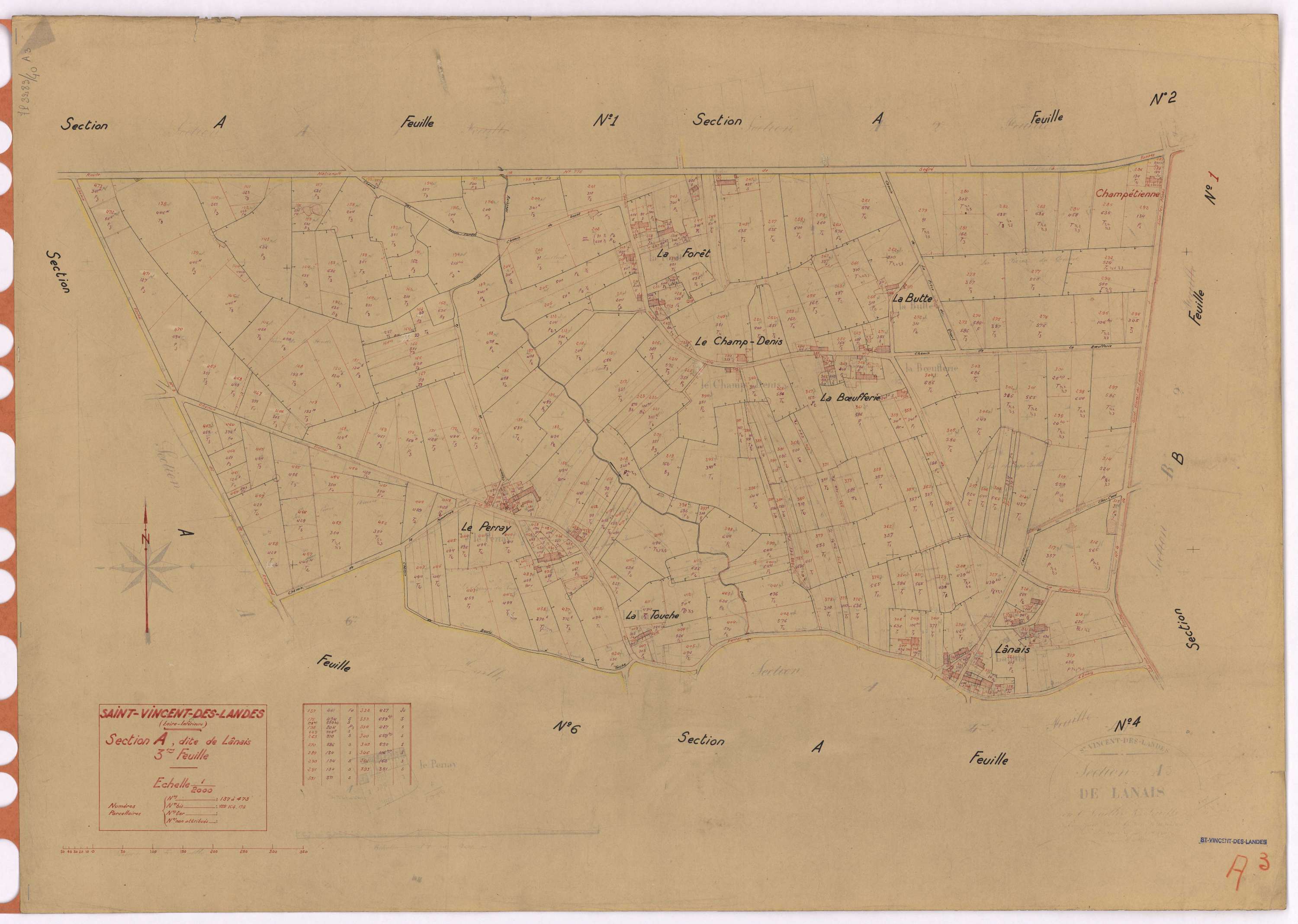 Saint-Vincent-des-Landes - Section A3 Lânais (section de) ; 137-473