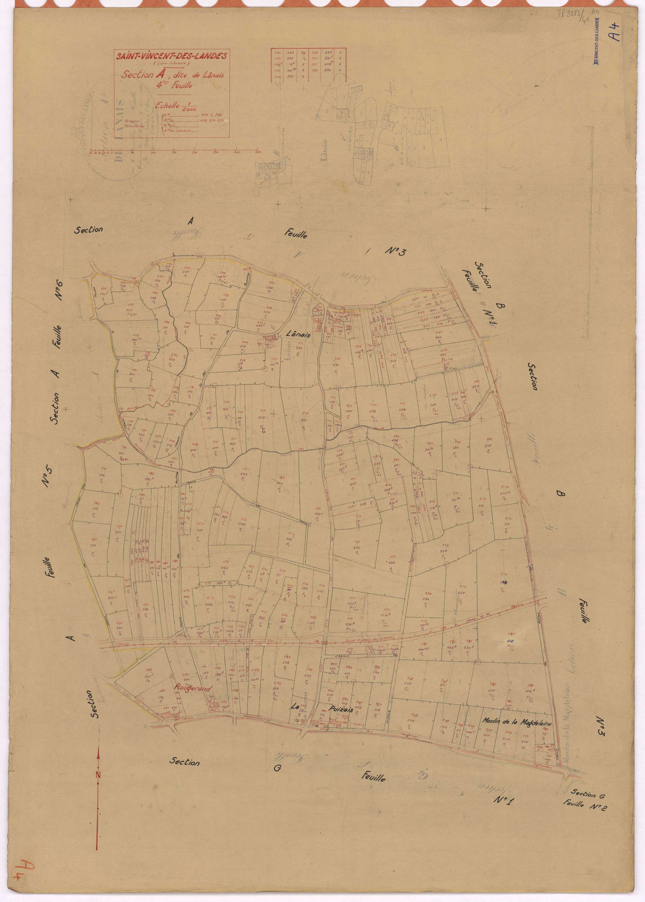 Saint-Vincent-des-Landes - Section A4 Lânais (section de) ; 474-702