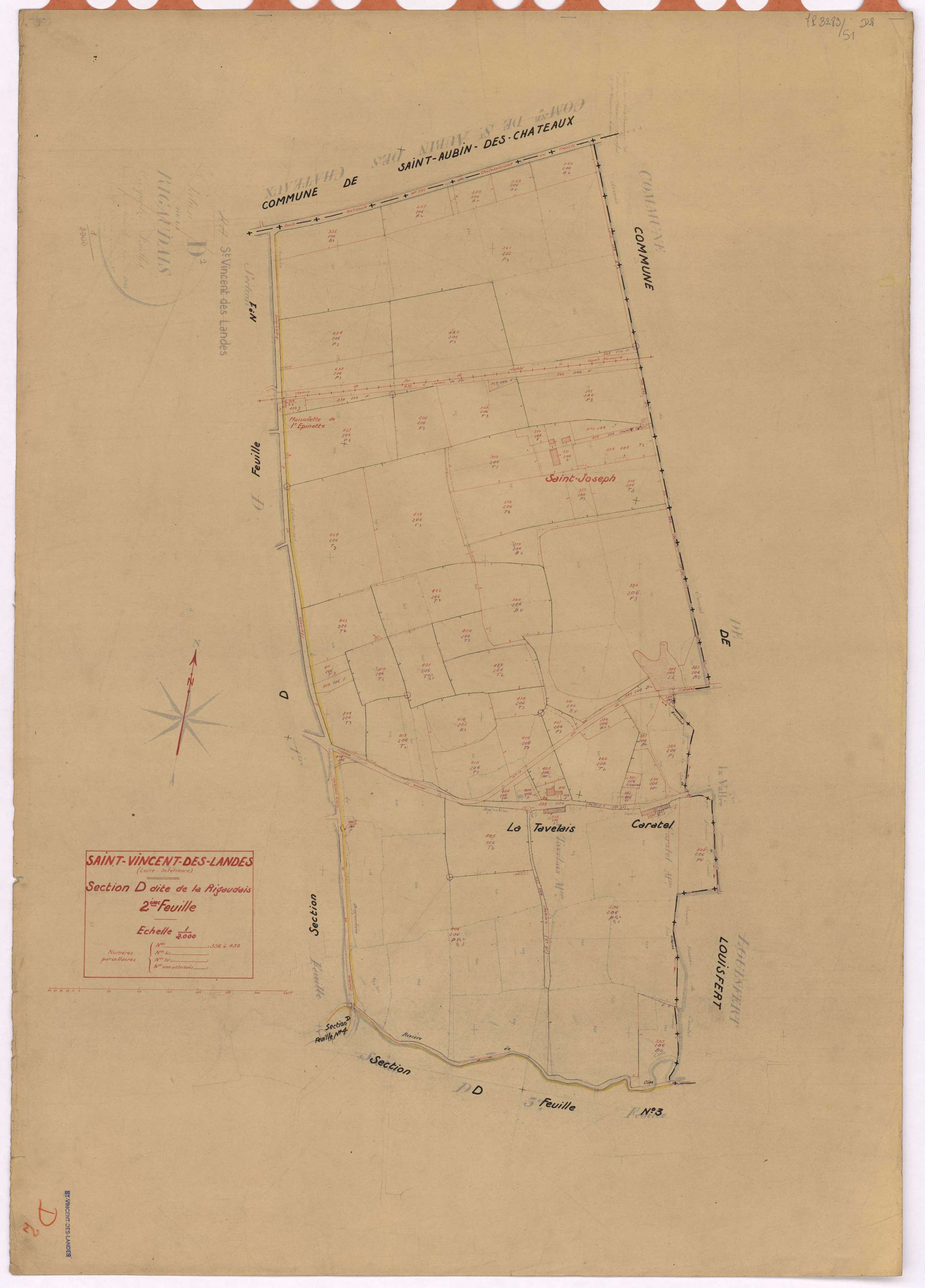 Saint-Vincent-des-Landes - Section D2 Rigaudais (section de La) ; 356-434