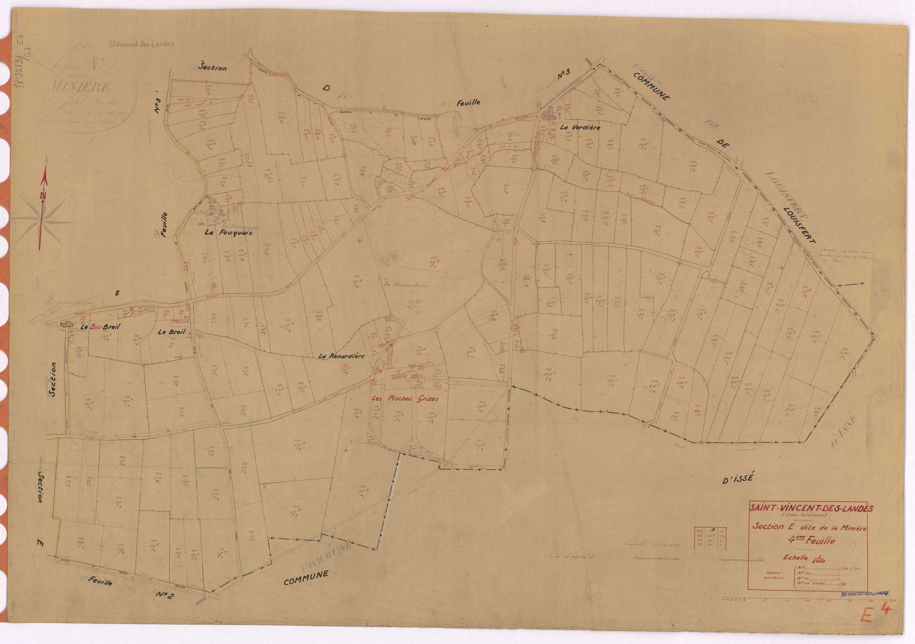 Saint-Vincent-des-Landes - Section E4 Minière (section de La) ; 594-785