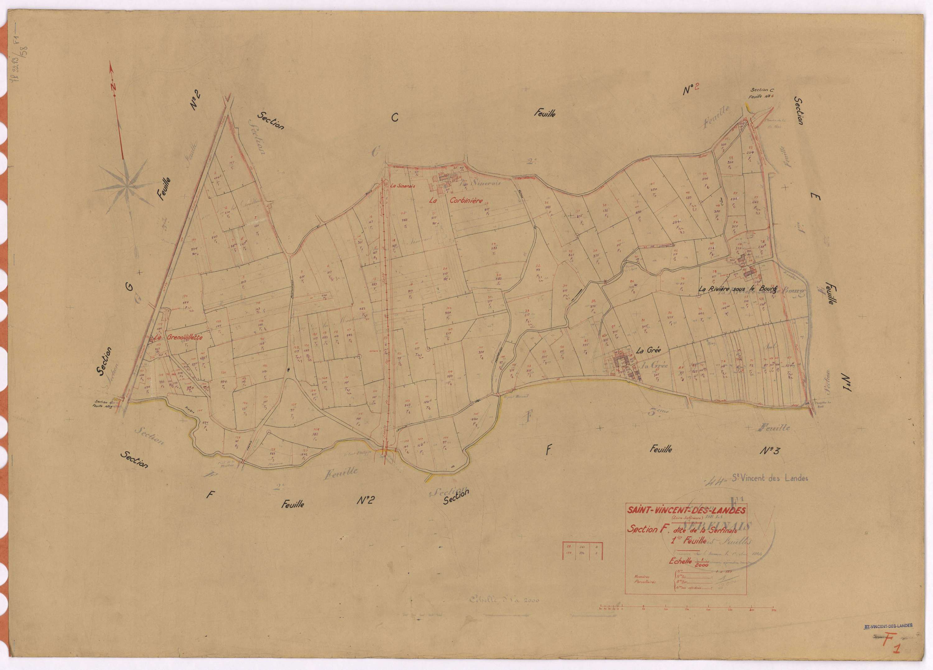 Saint-Vincent-des-Landes - Section F1 Serfinais (section de La) ; 1-157
