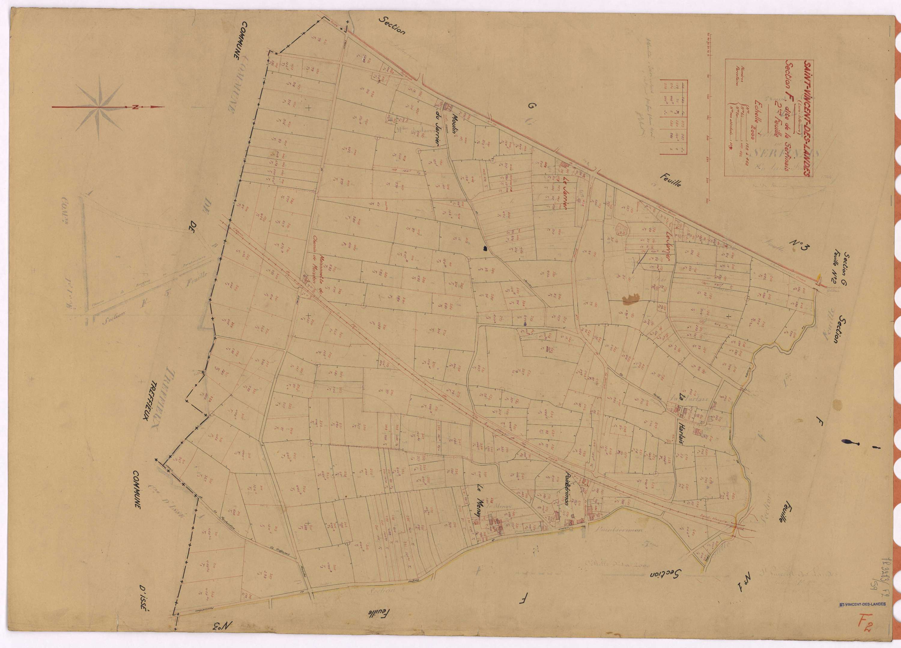 Saint-Vincent-des-Landes - Section F2 Serfinais (section de La) ; 158-462