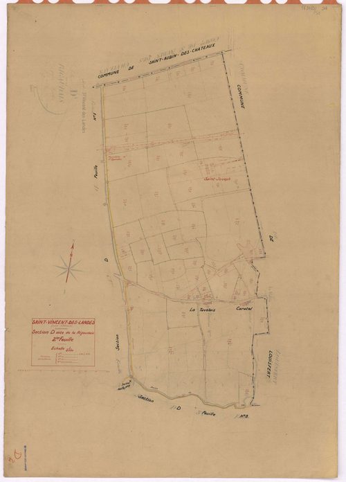 Saint-Vincent-des-Landes - Section D2 Rigaudais (section de La) ; 356-434