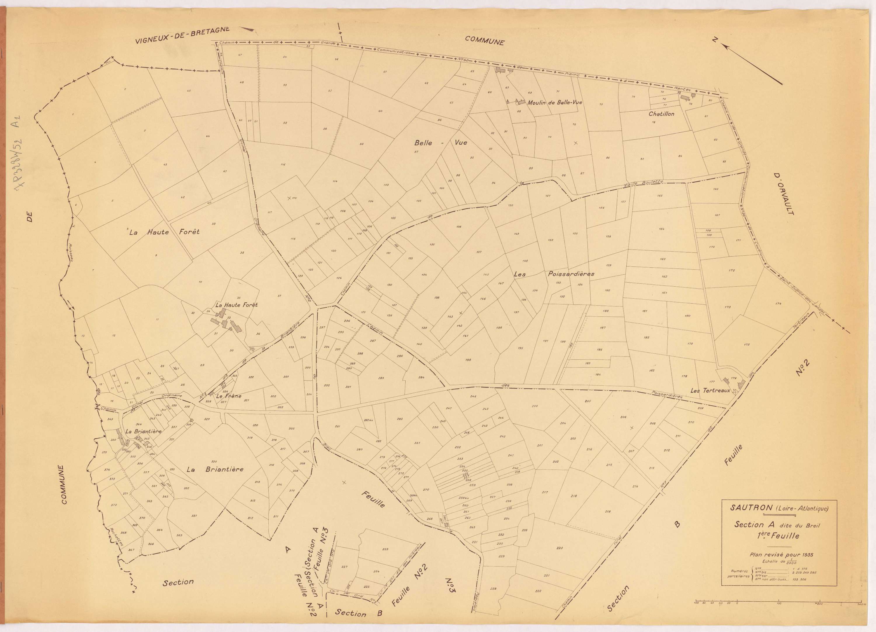 Sautron - Section A1 Breil (section du) ; 1-375