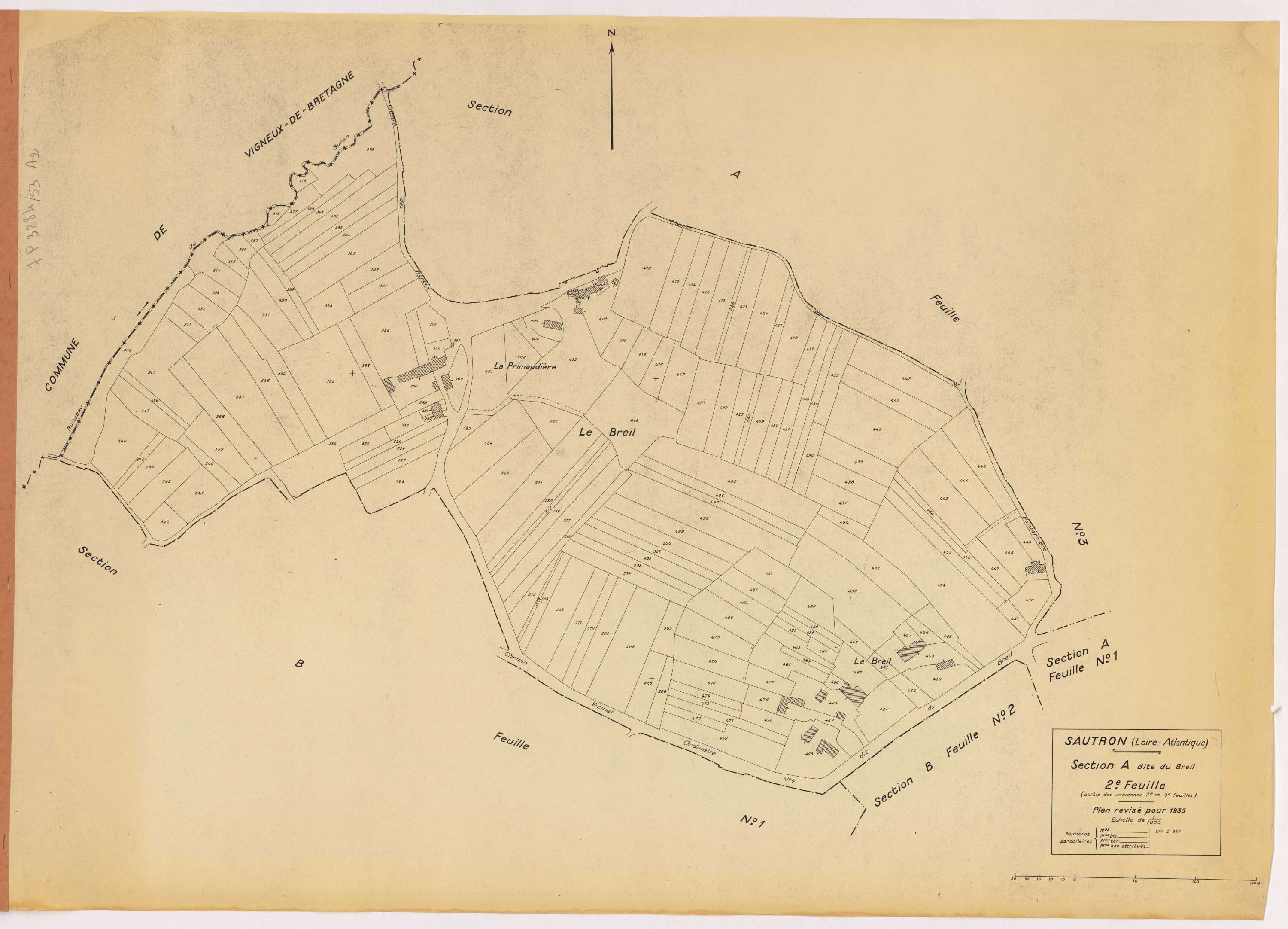 Sautron - Section A2 Breil (section du) ; 376-557
