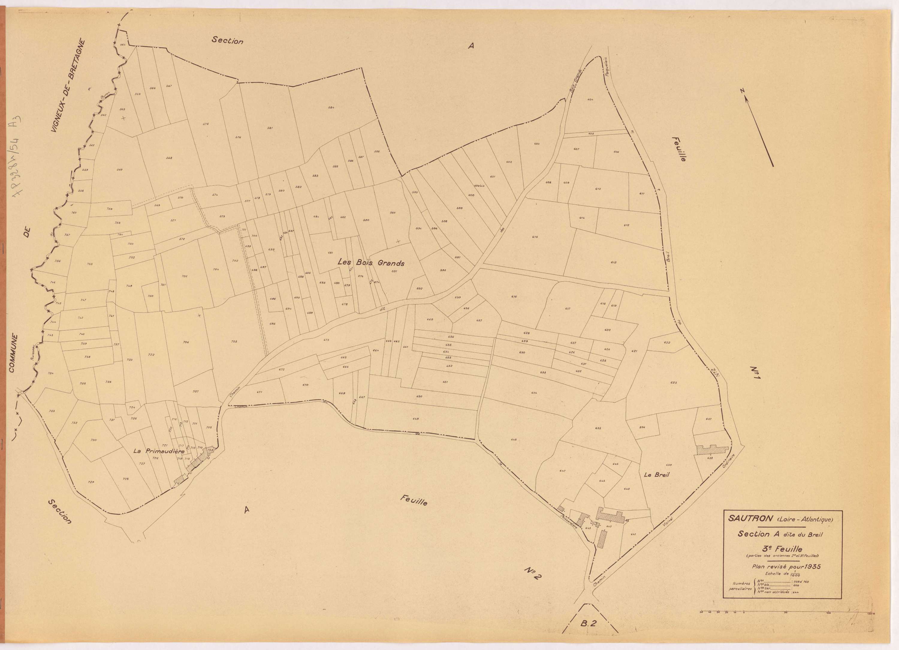 Sautron - Section A3 Breil (section du) ; 558-760
