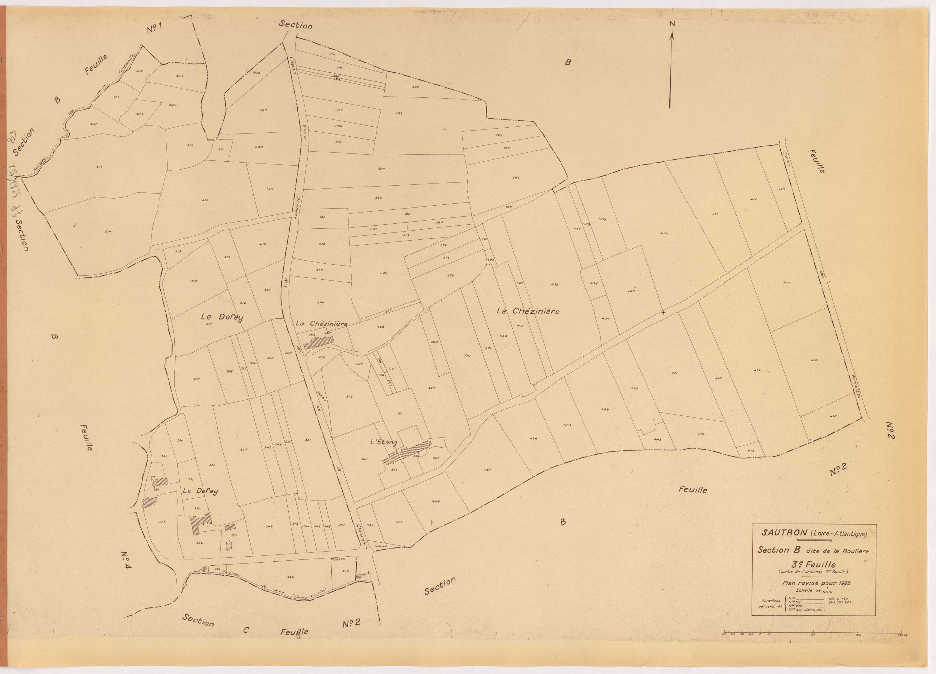 Sautron - Section B3 Roulière (section de La) ; 300-430