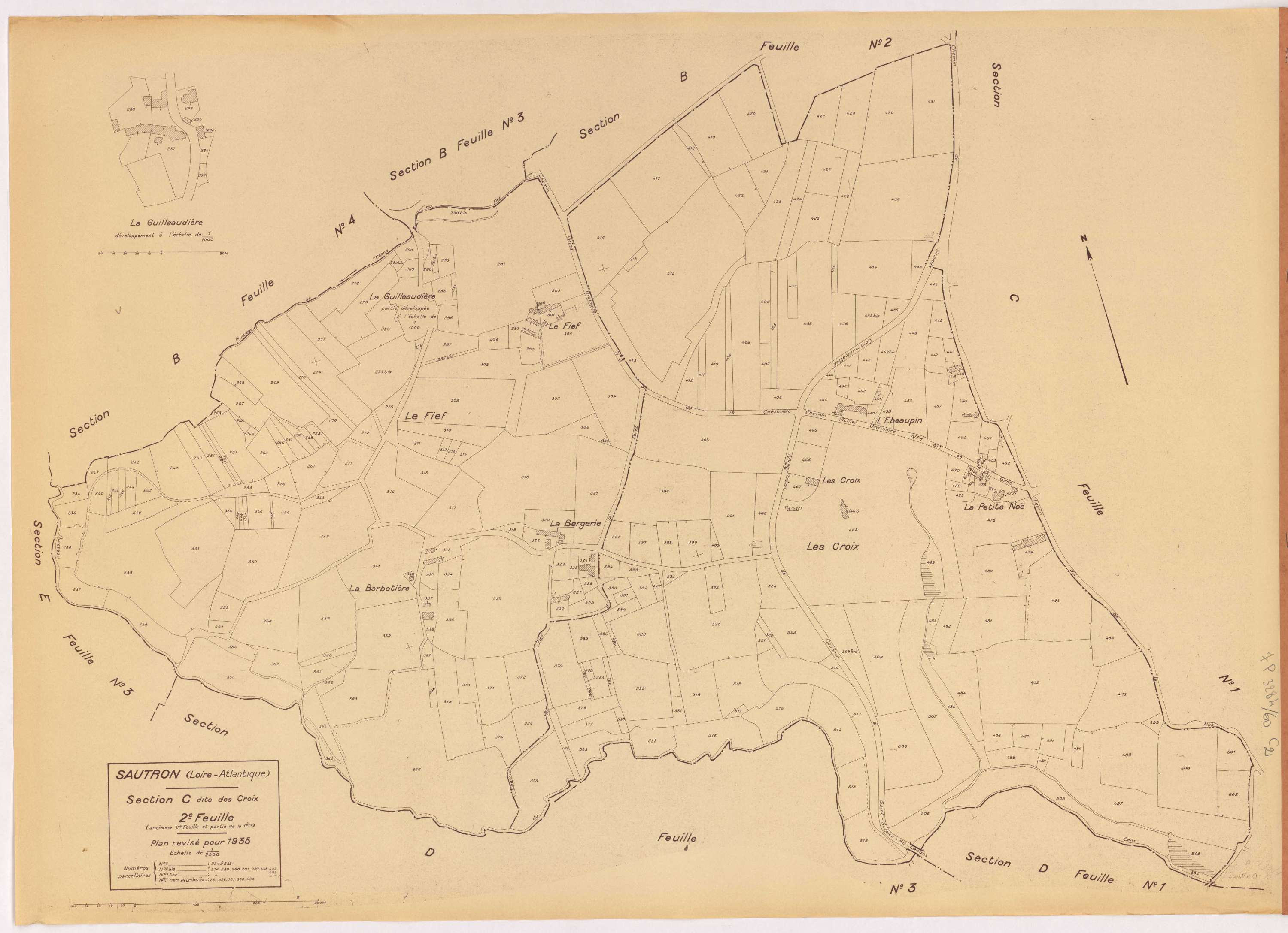 Sautron - Section C2 Croix (section des) ; 234-533