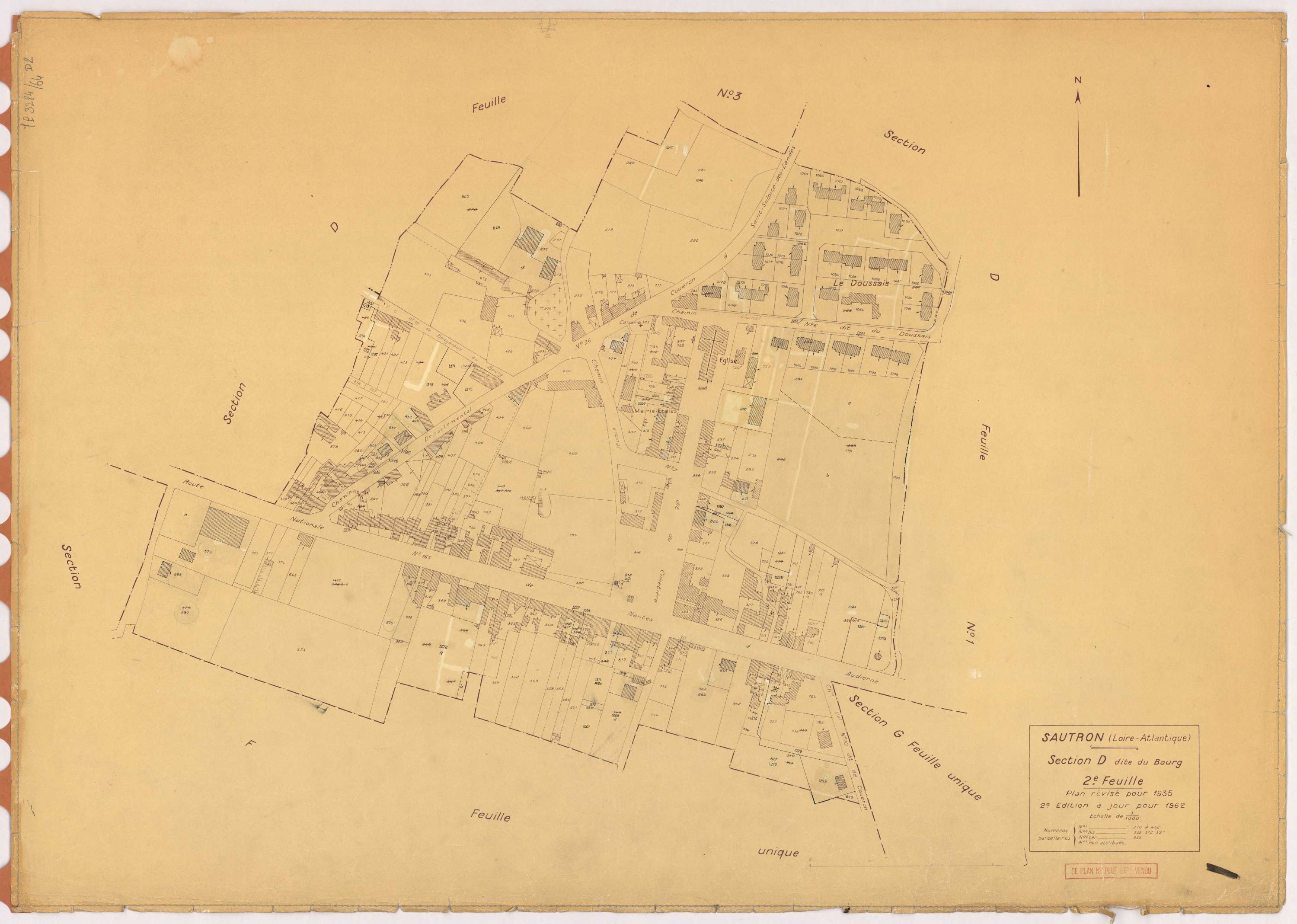 Sautron - Section D2 Bourg (section du) ; 270-432