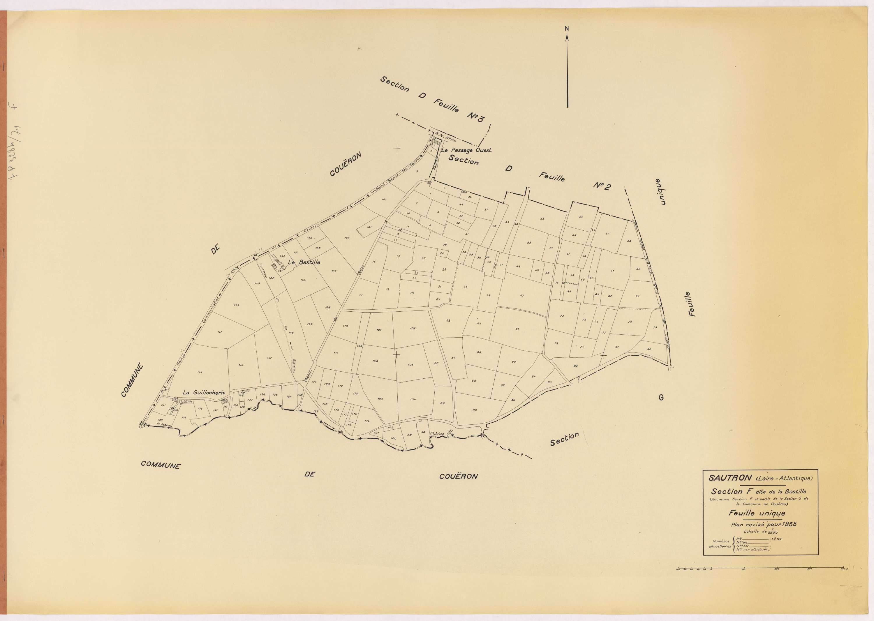 Sautron - Section F Bastille (section de La) ; 1-162